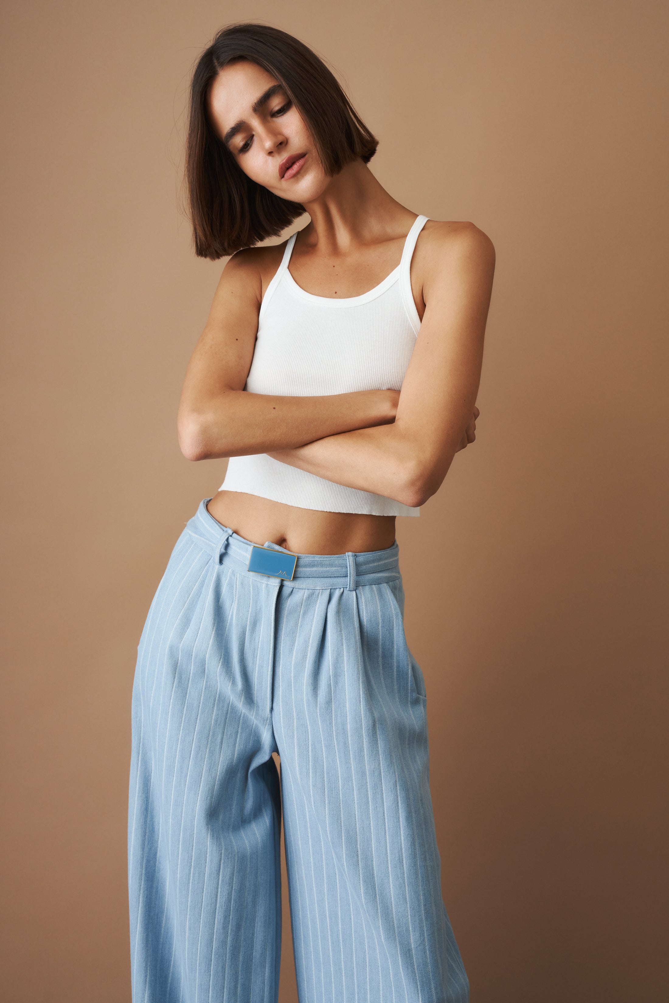Wide Leg Stripe Pant