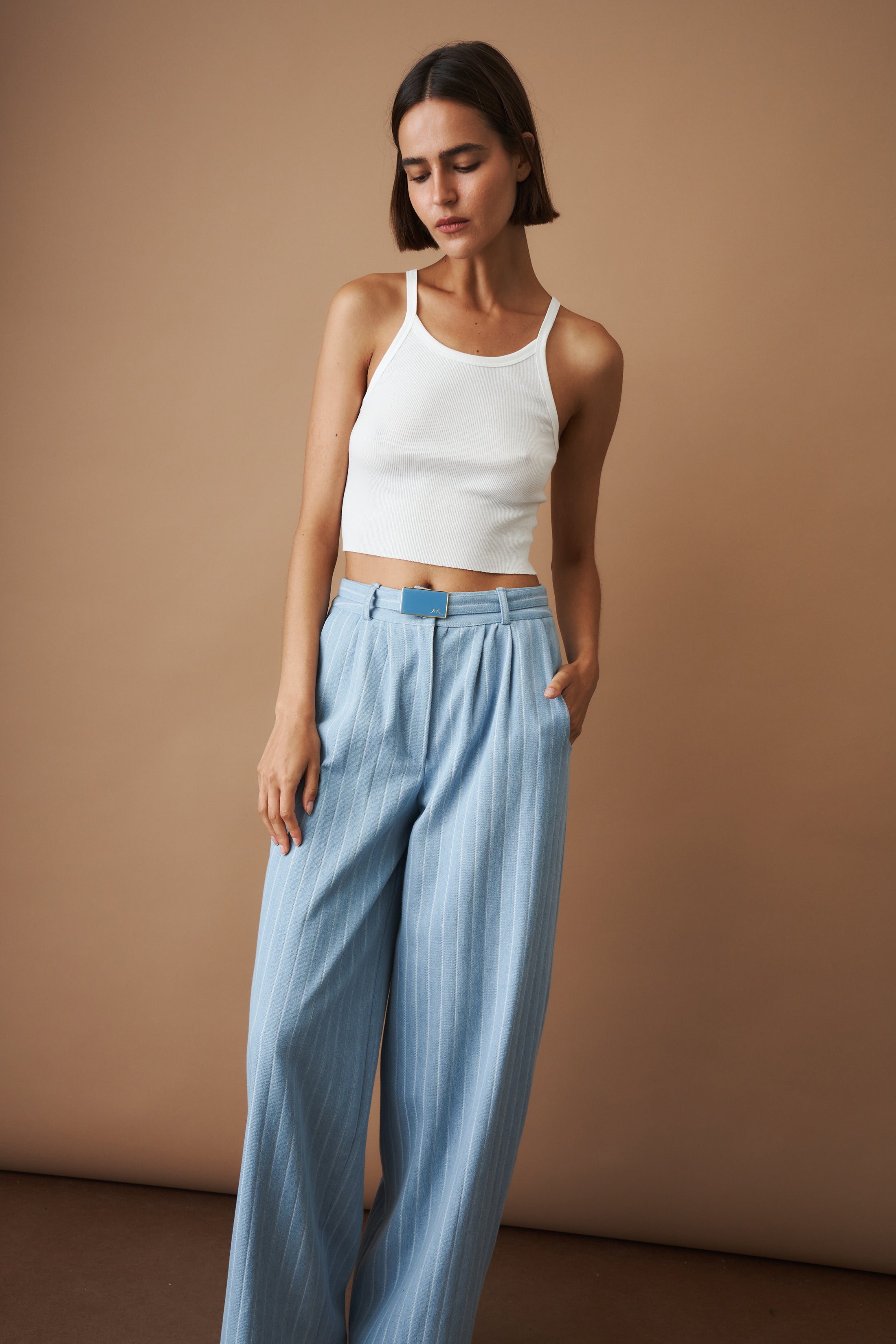 Wide Leg Stripe Pant