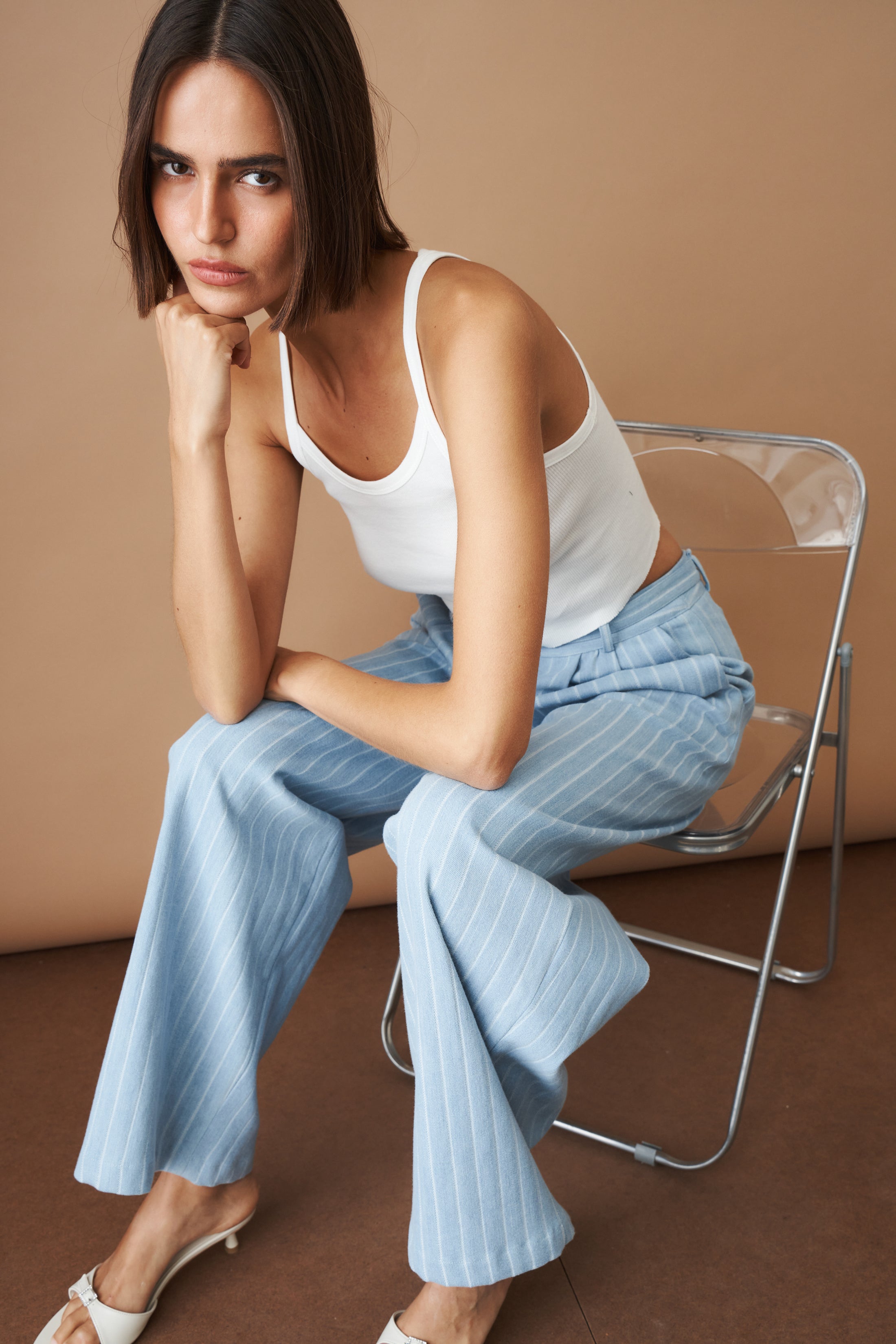 Wide Leg Stripe Pant