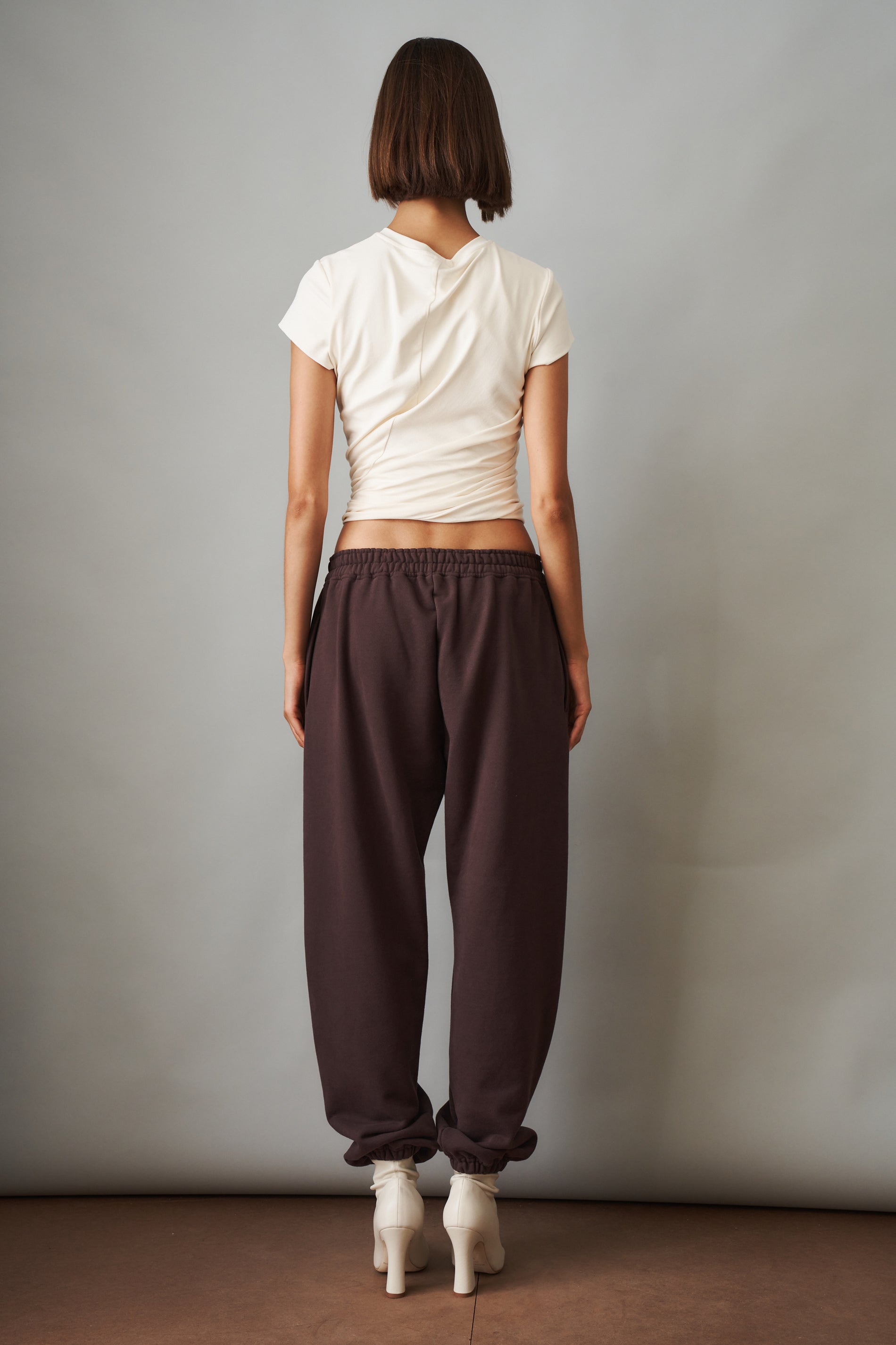 Relaxed Brown Cotton Sweatpants