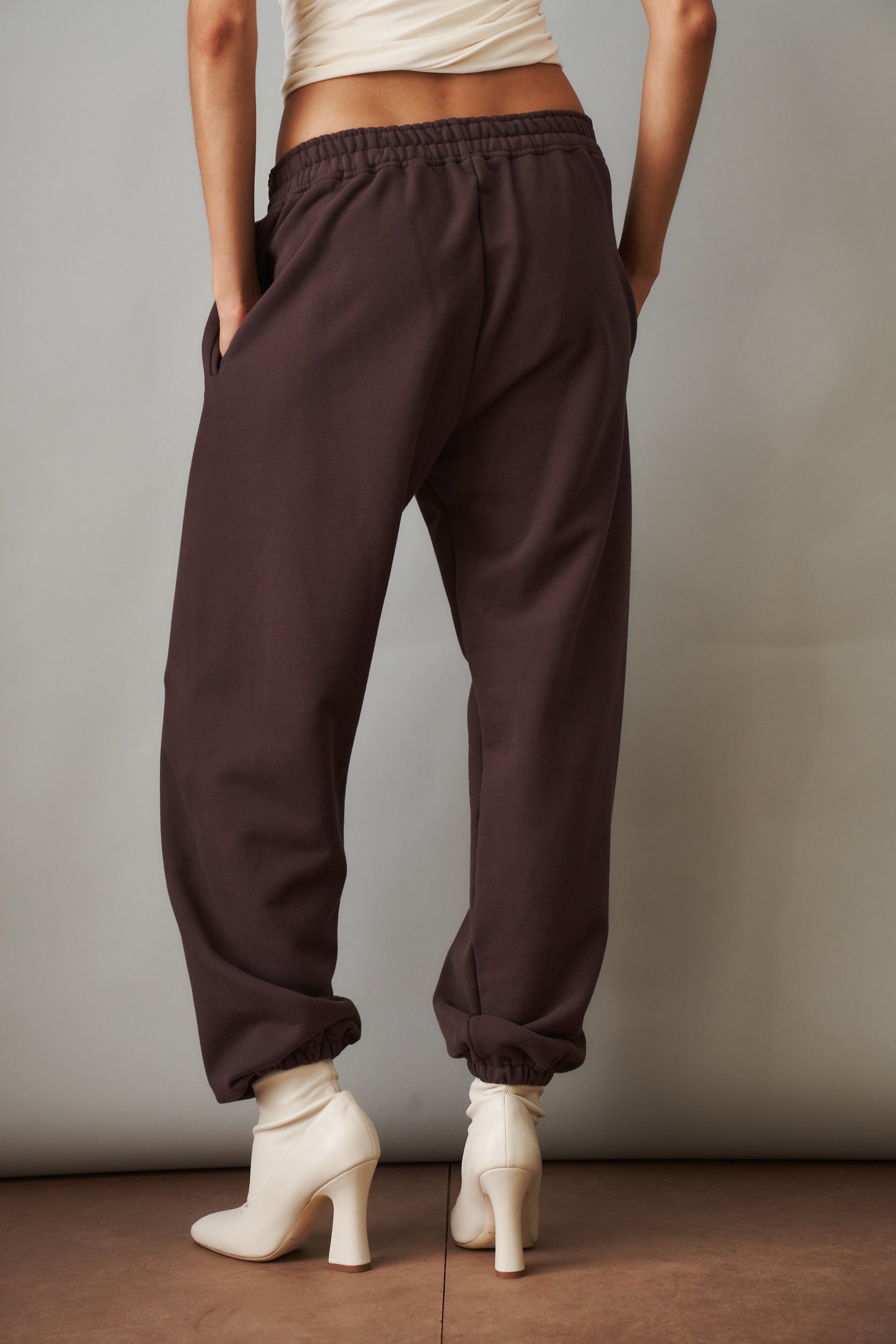 Relaxed Brown Cotton Sweatpants