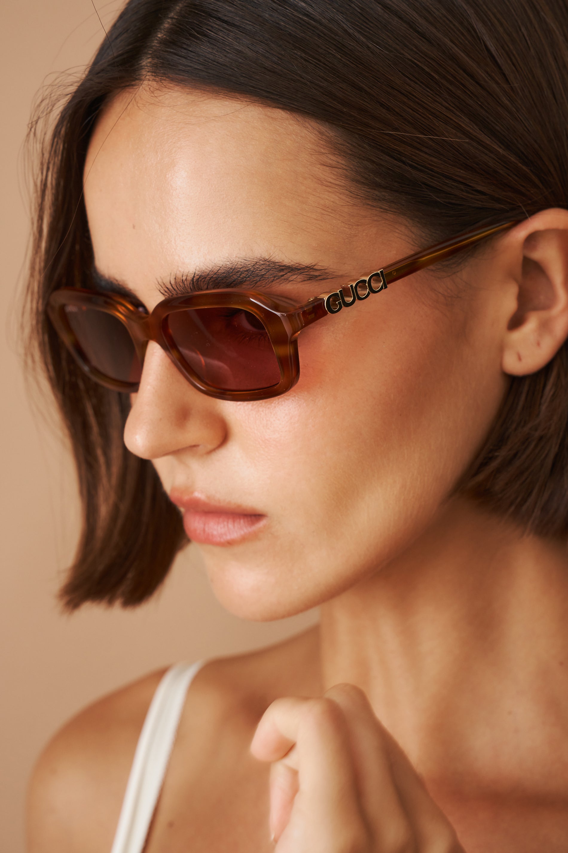 Narrow Light Havana Sunglasses