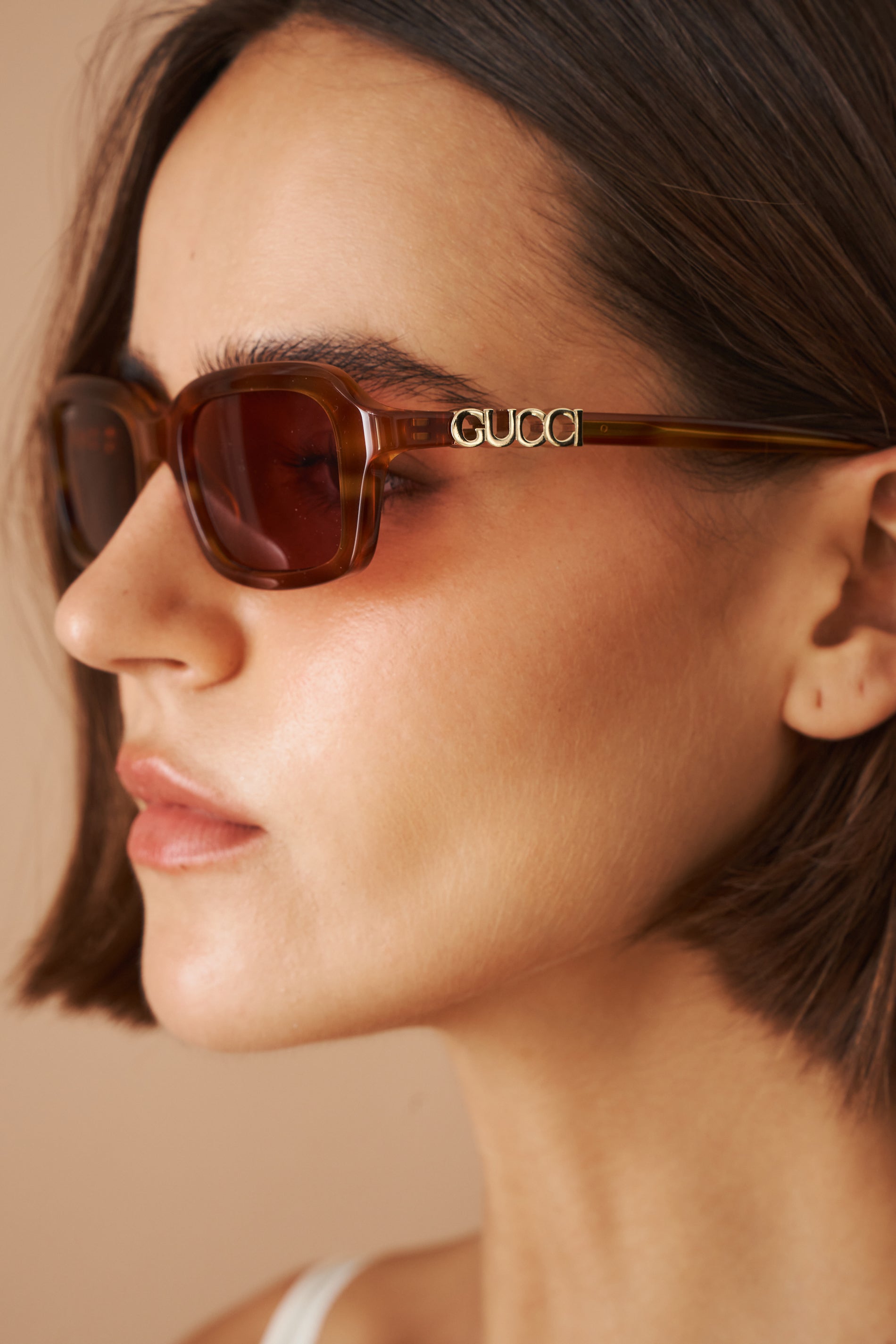 Narrow Light Havana Sunglasses
