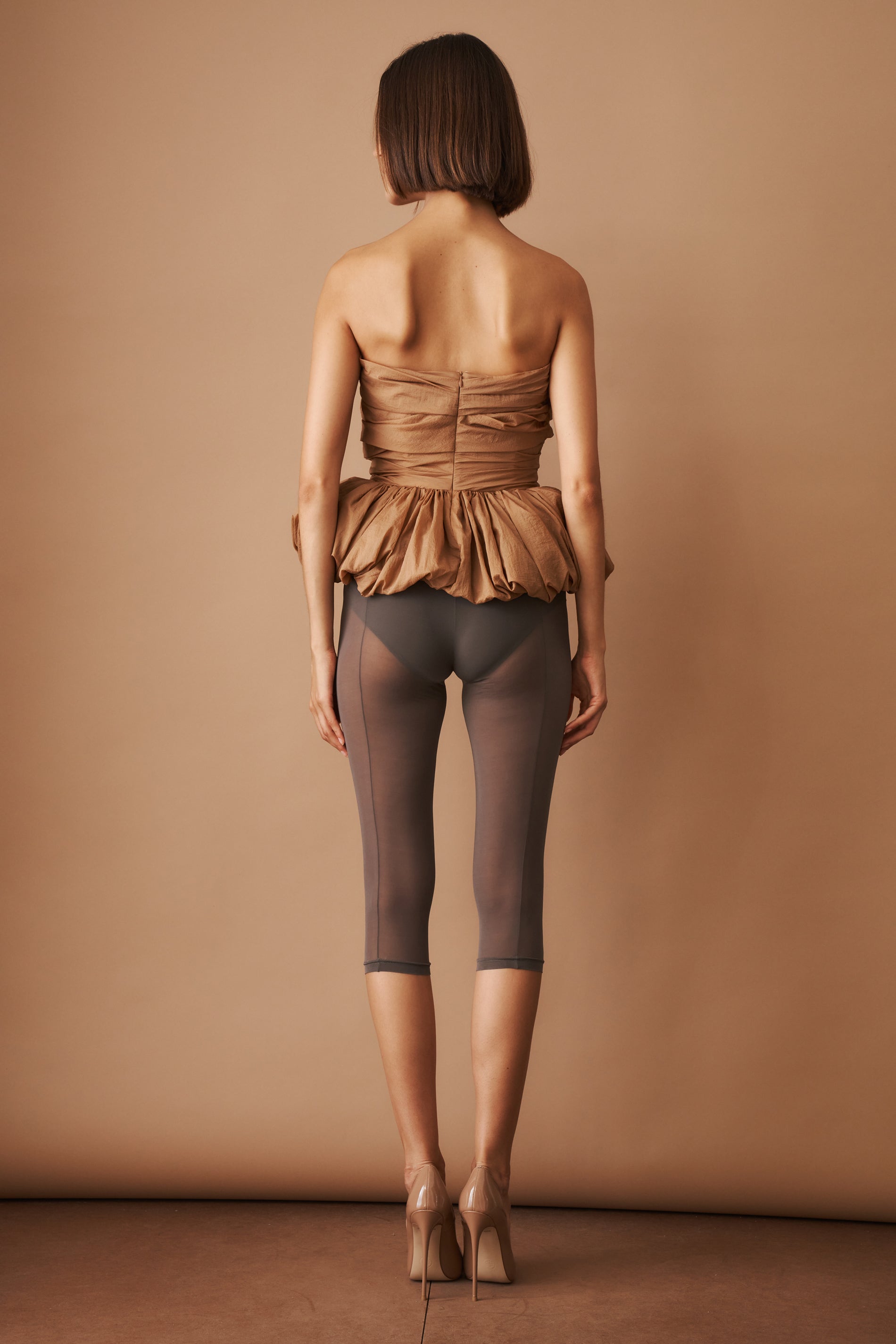 Ruched Balloon Corset Bronze