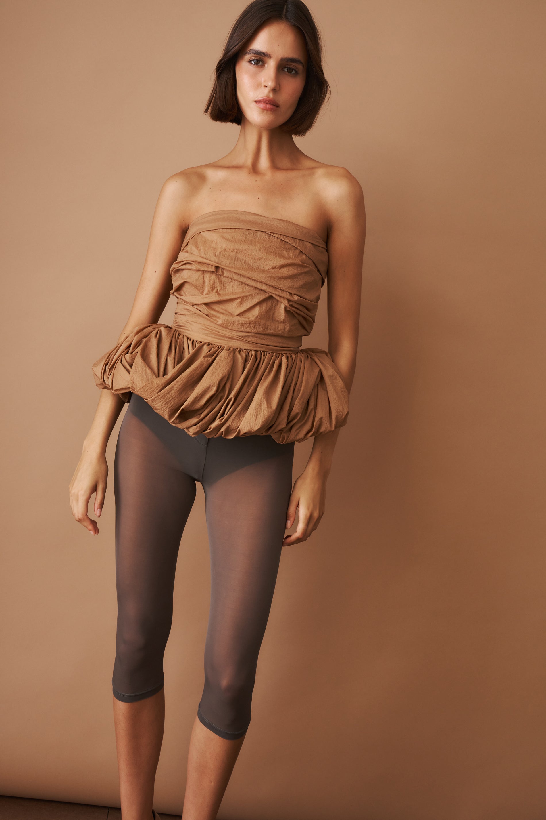 Ruched Balloon Corset Bronze