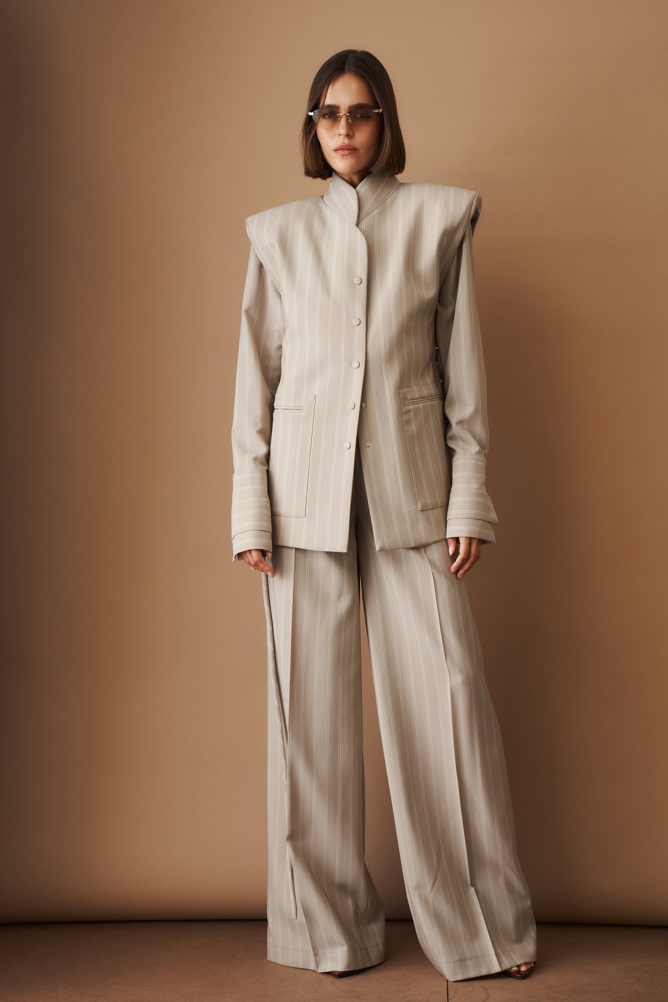 Striped Viscose Wool Vest