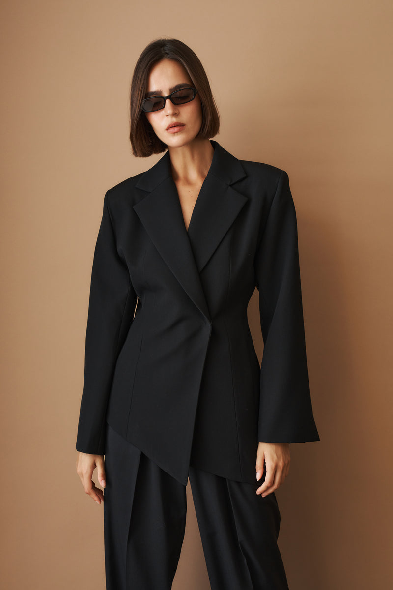 Asymmetric Blazer Black