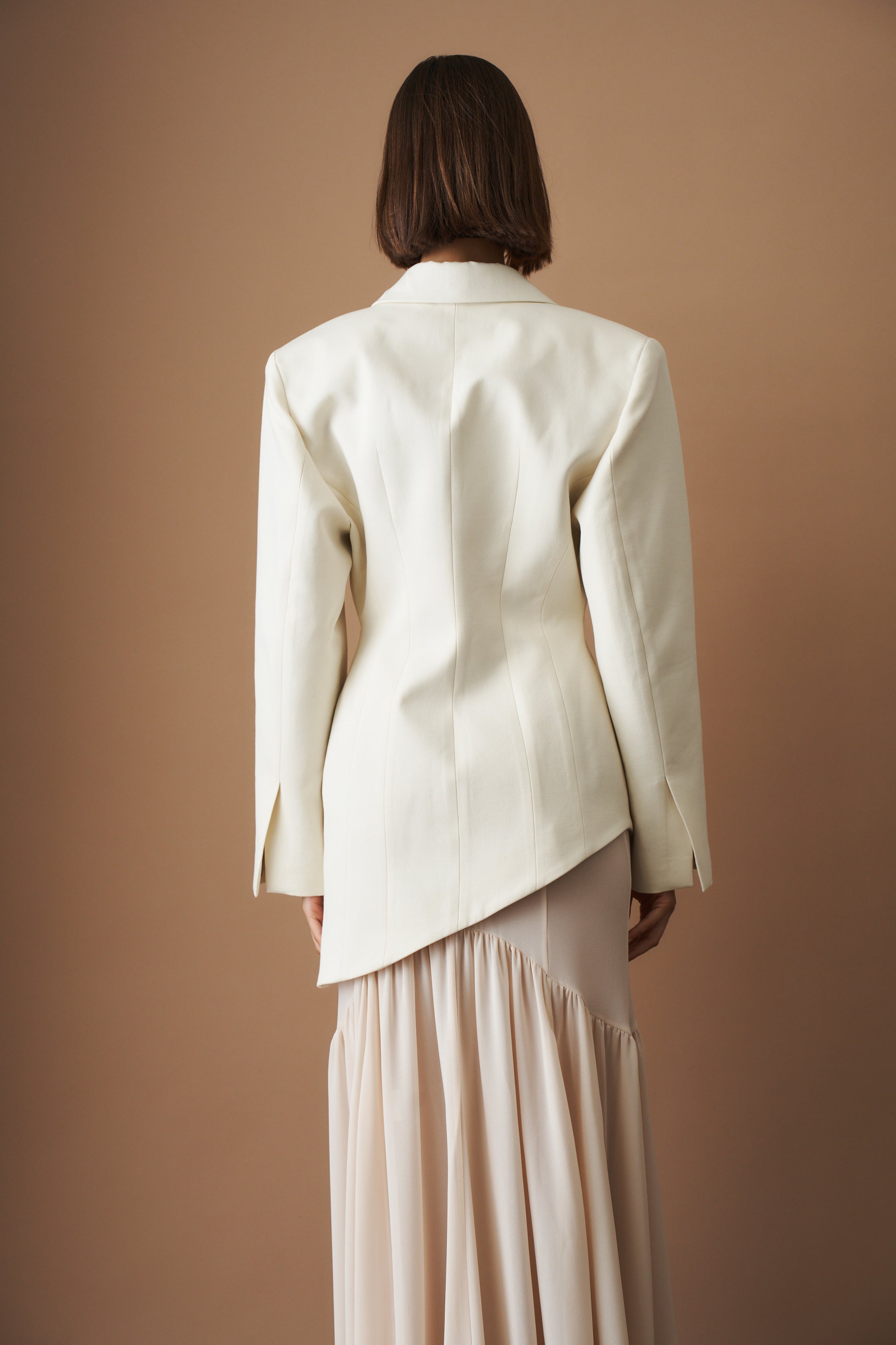 Asymmetric Blazer Eggshell
