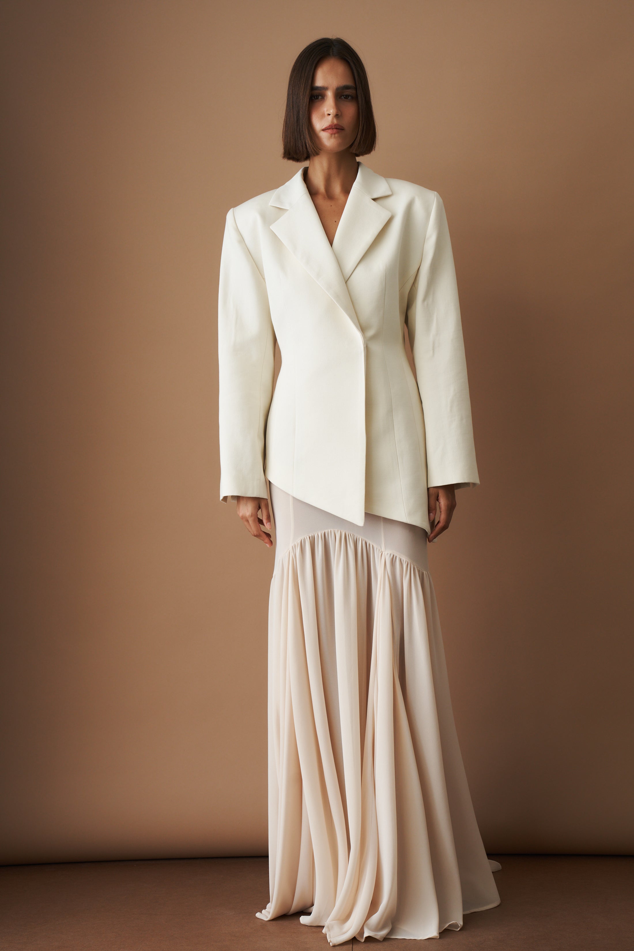 Asymmetric Blazer Eggshell
