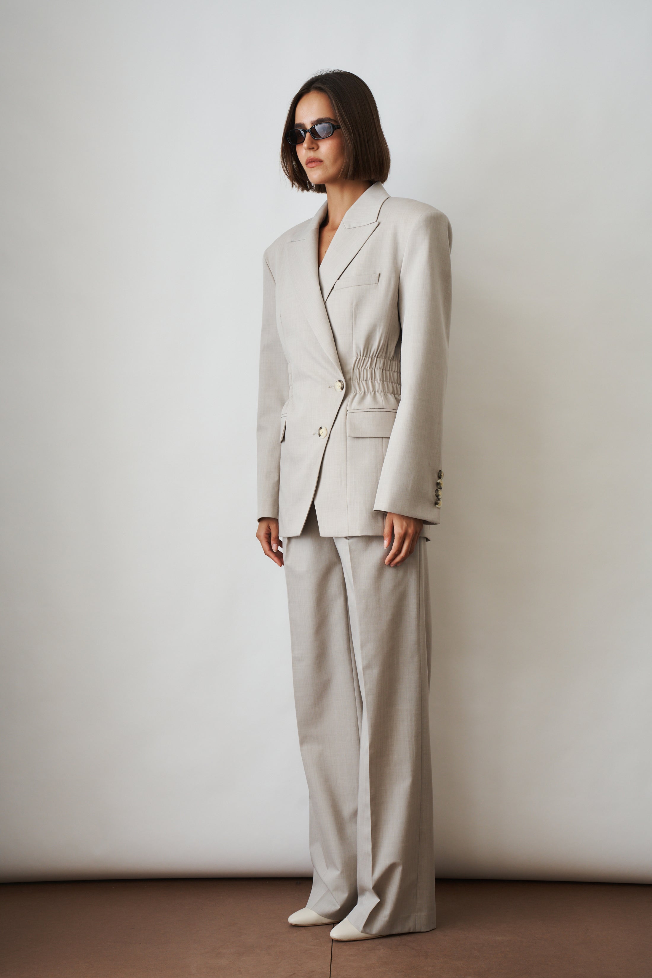 Taupe Viscose Wool Jacket