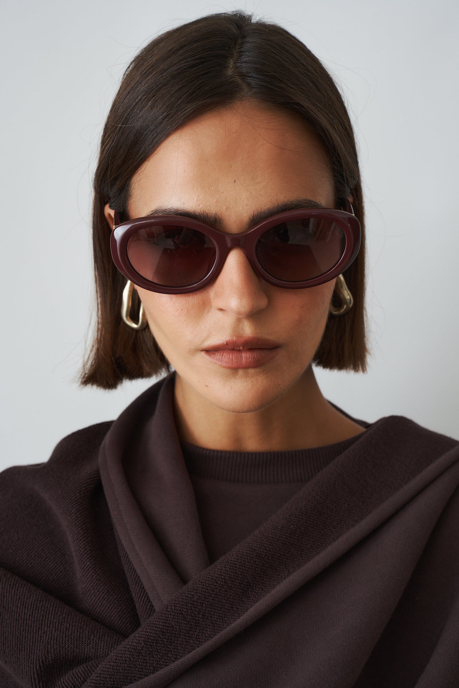 Plum Oval Sunglasses