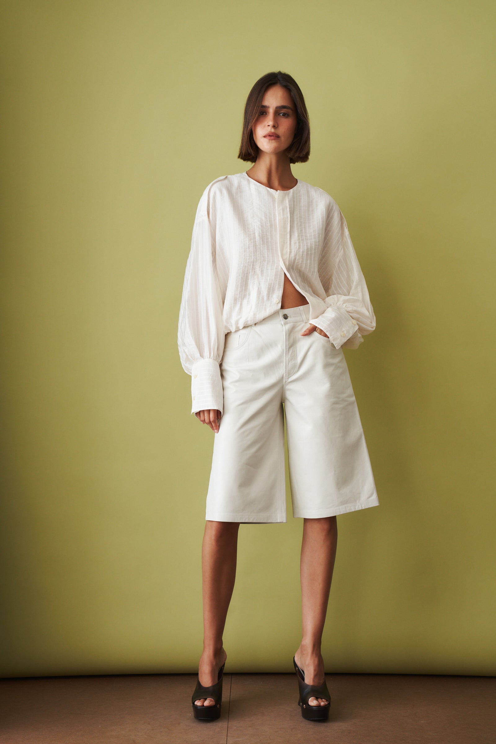 Diana Stripe Pleat Overshirt