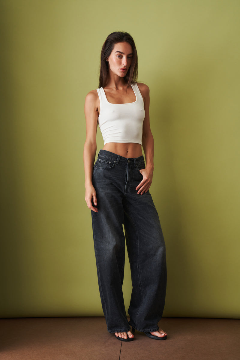 Square Neck Tank Cream - DÉSORDRE