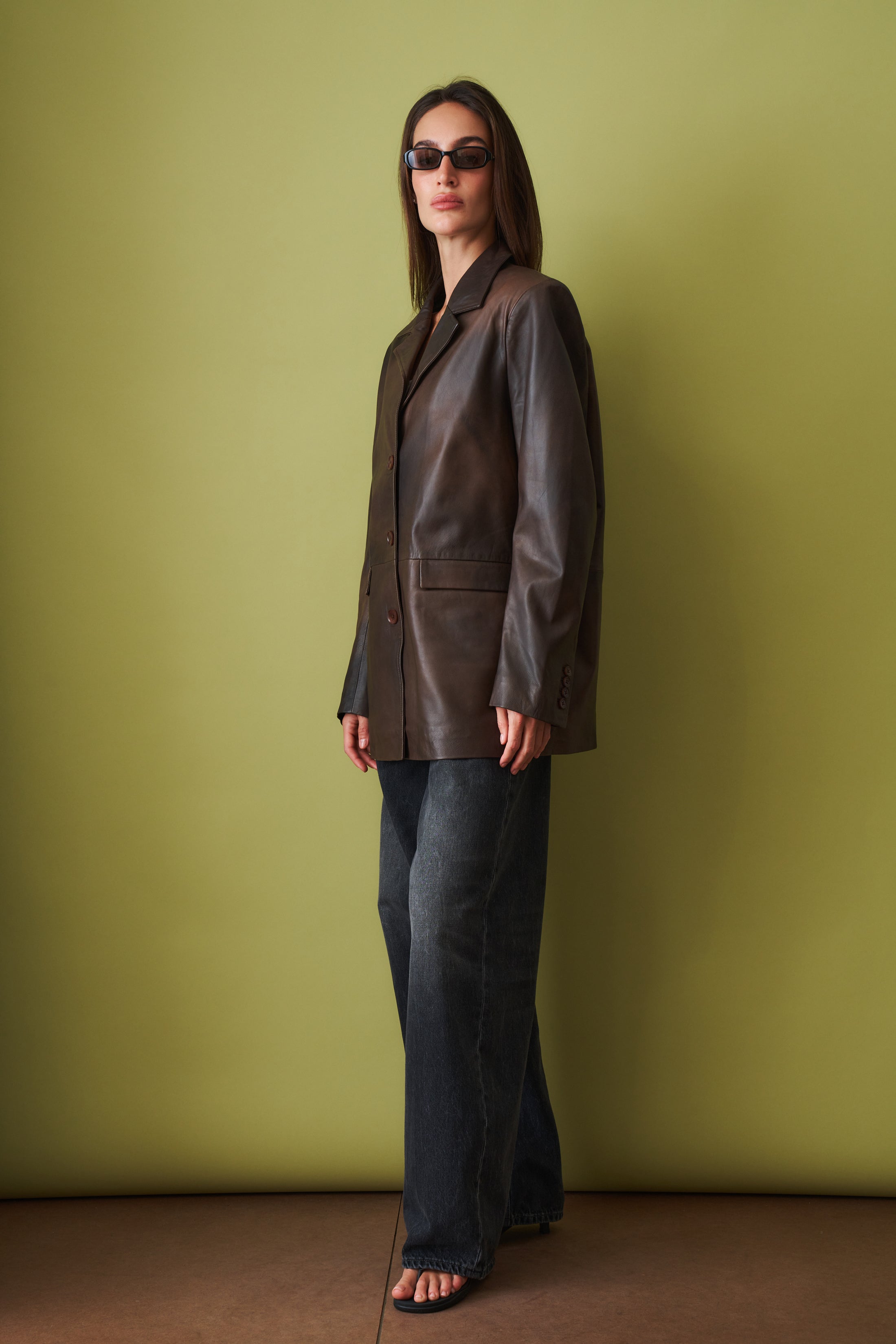 Oversized Leather Blazer - DÉSORDRE