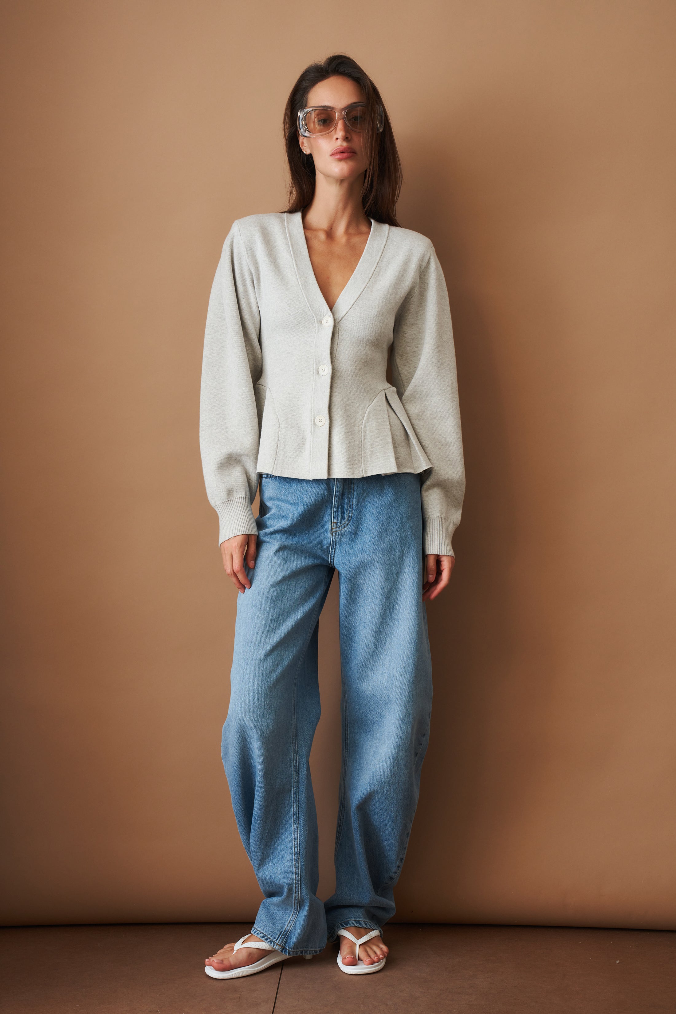 Peplum Knit Cardigan - DÉSORDRE