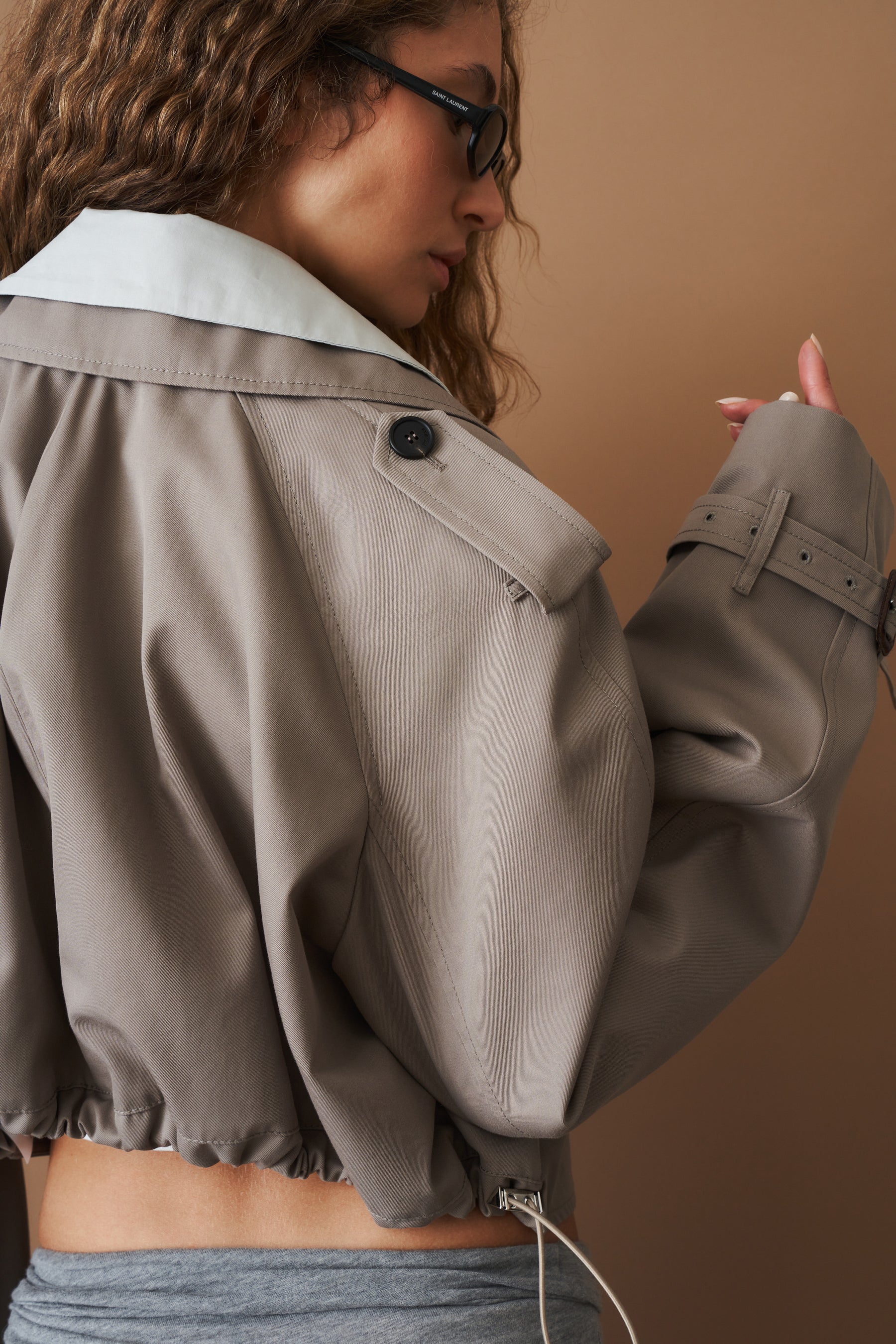 Grey Short Trench Coat - DÉSORDRE