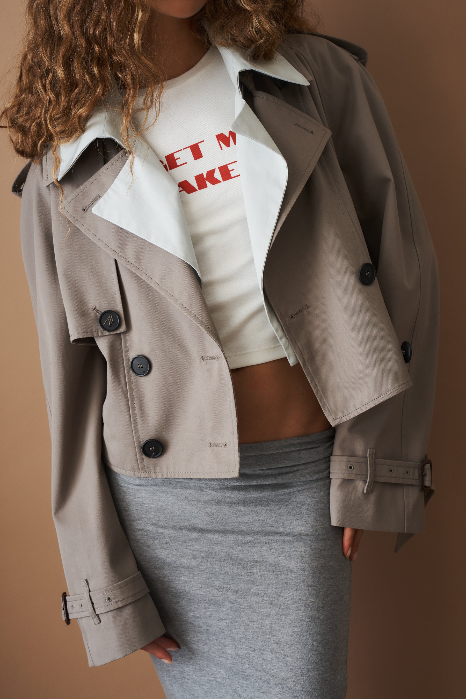 Grey Short Trench Coat - DÉSORDRE