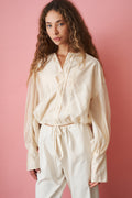 Diana Pleat Overshirt Cream - DÉSORDRE