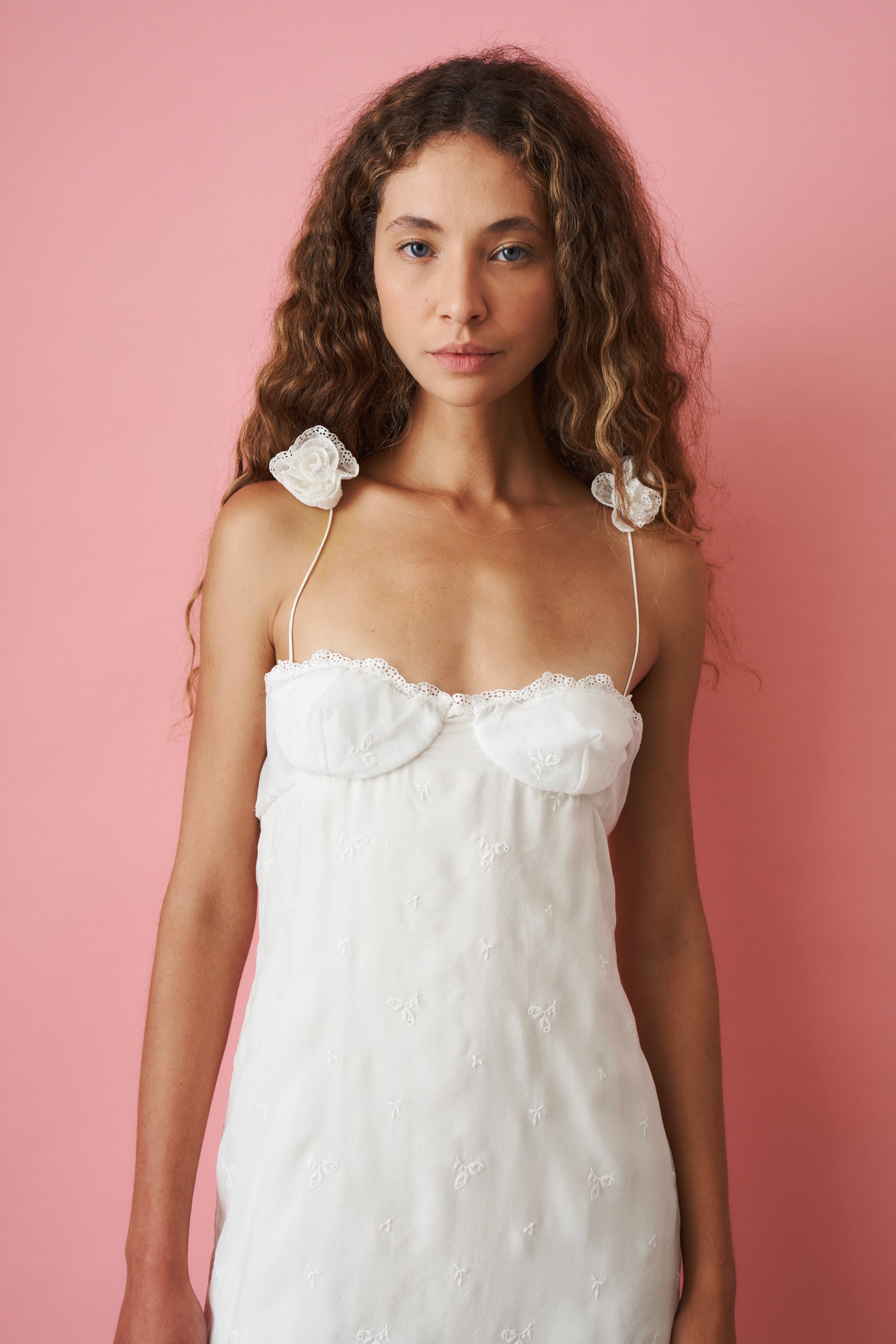 Jacquard Silk Blend Midi Dress Cream - DÉSORDRE