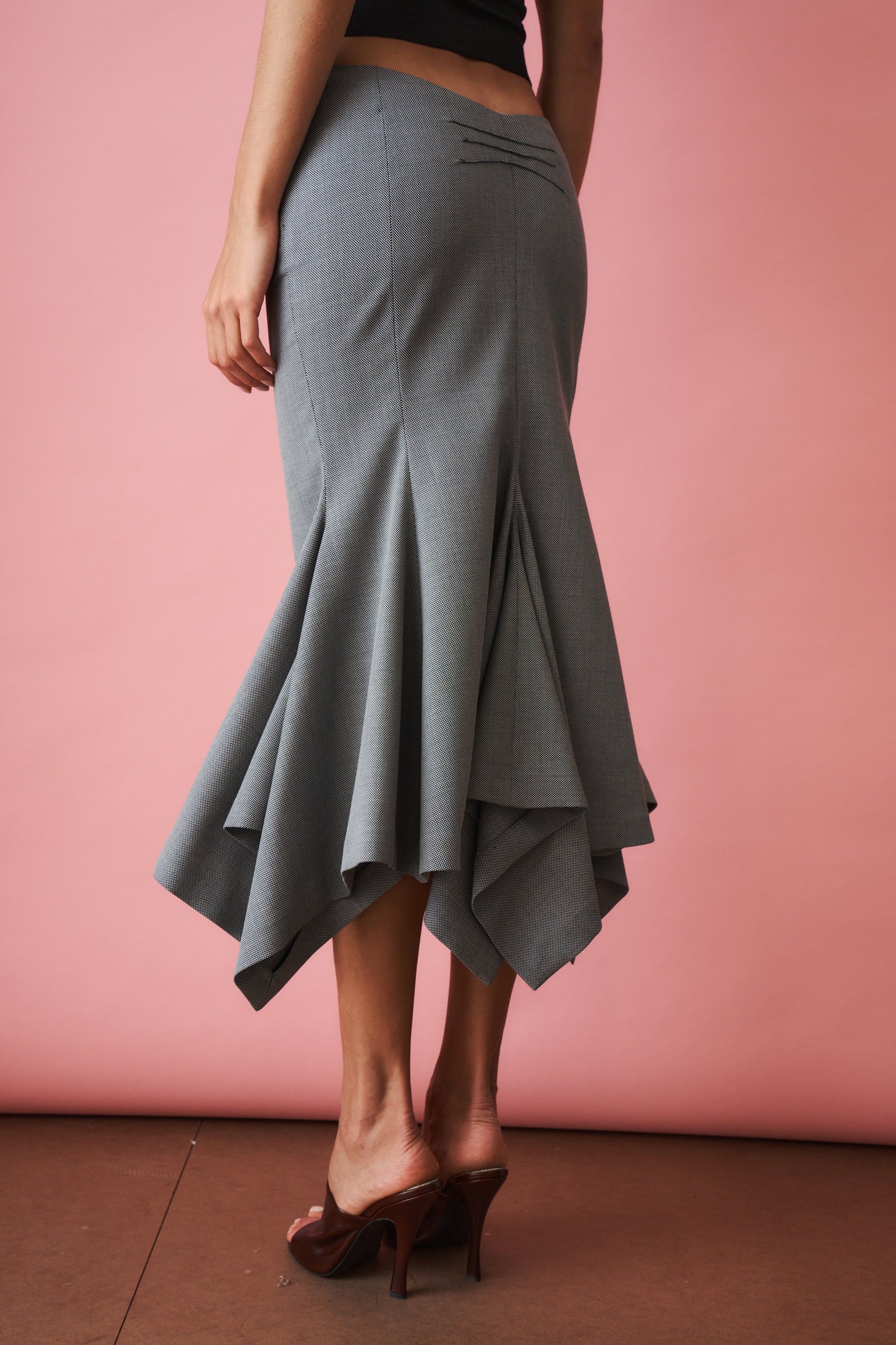 Black and White Midi Skirt - DÉSORDRE