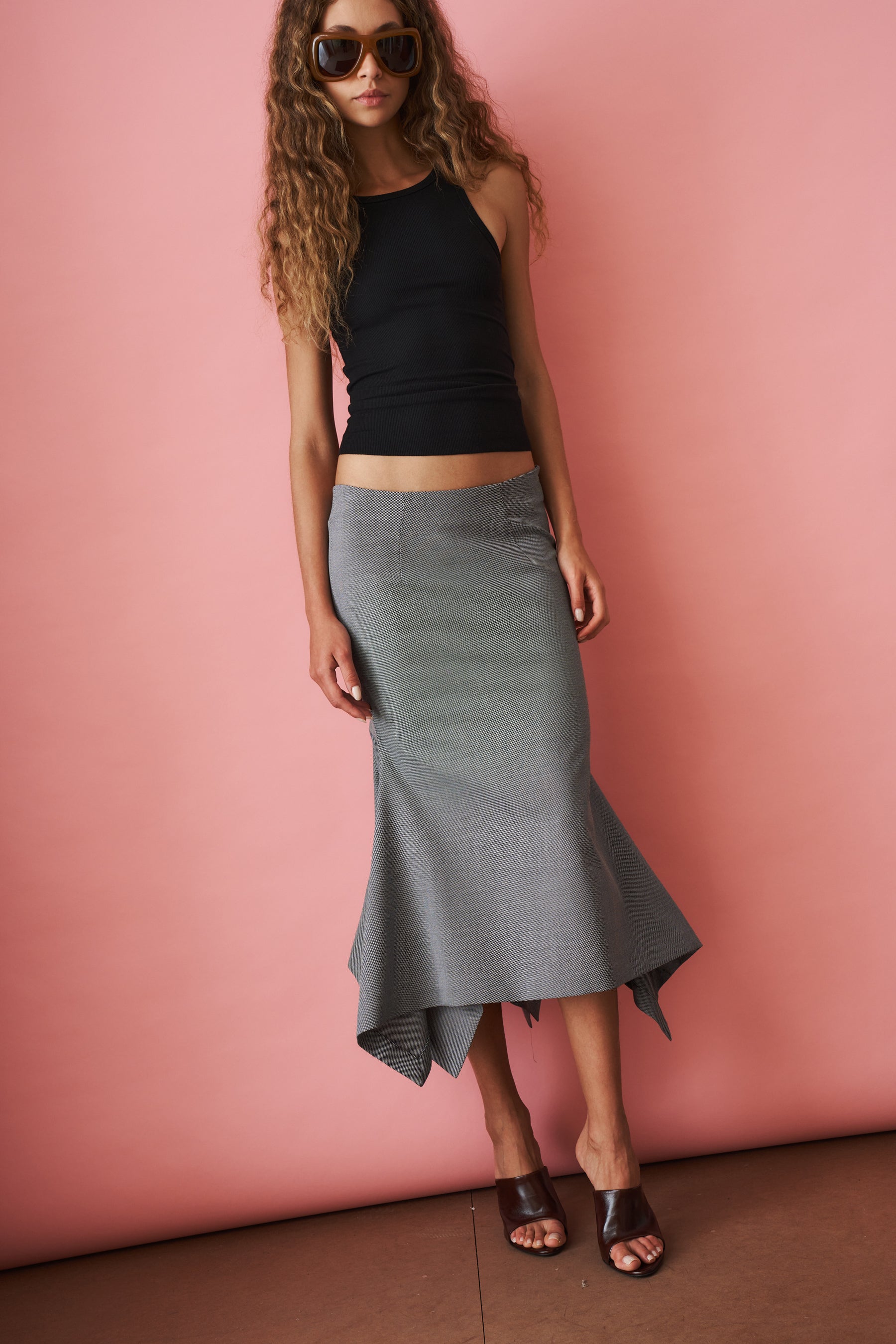 Black and White Midi Skirt - DÉSORDRE