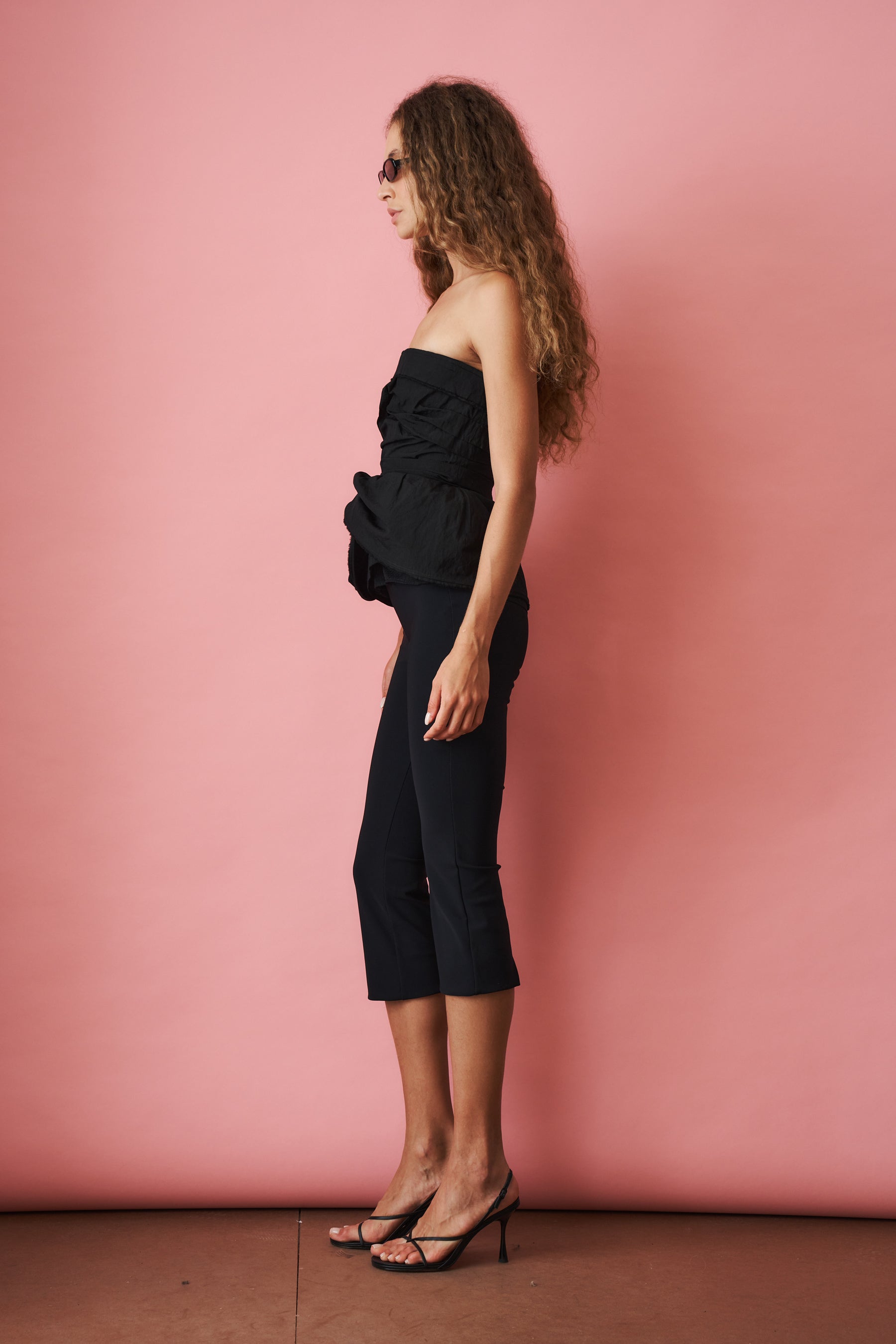 Flower Peplum Corset Black - DÉSORDRE