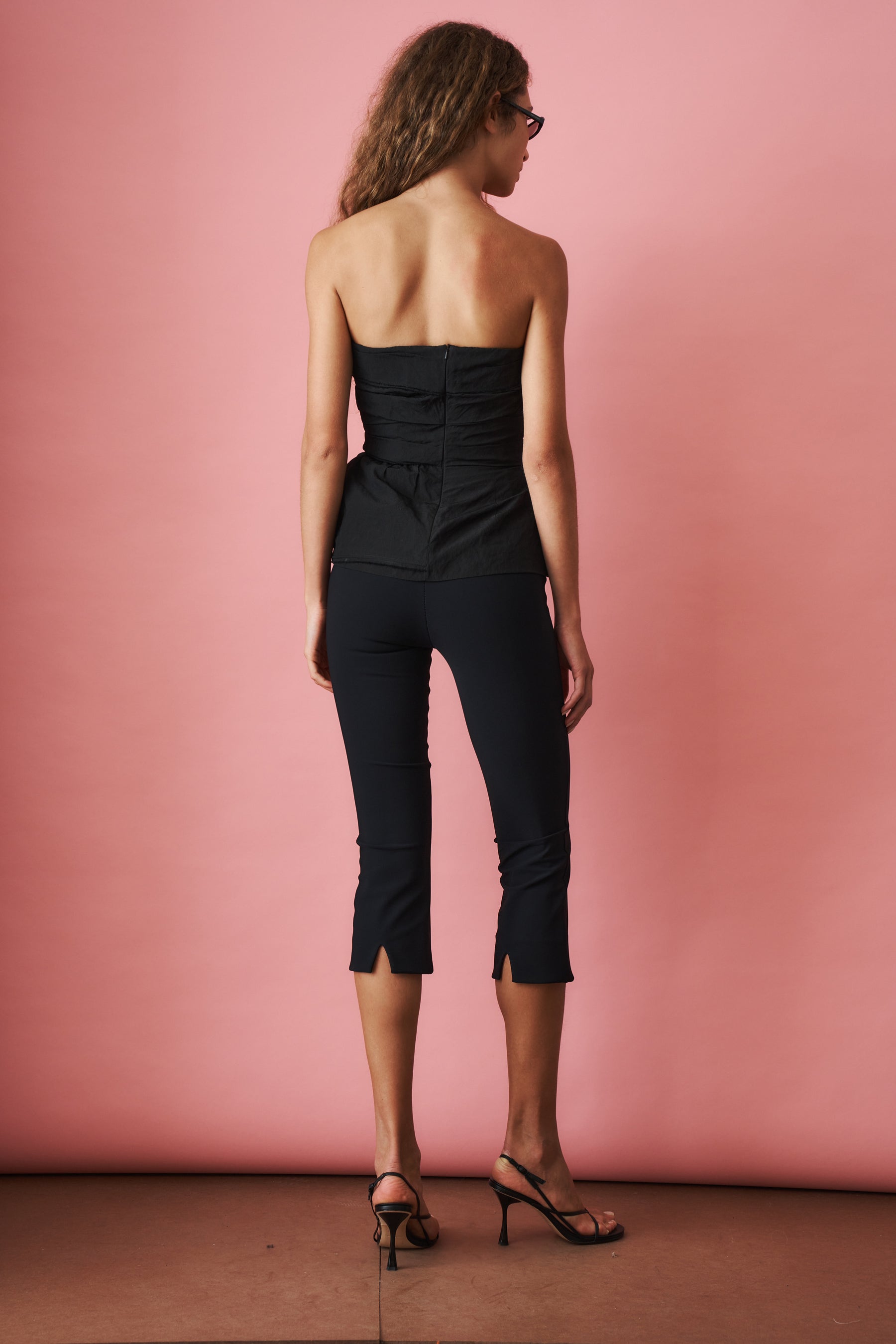 Flower Peplum Corset Black - DÉSORDRE