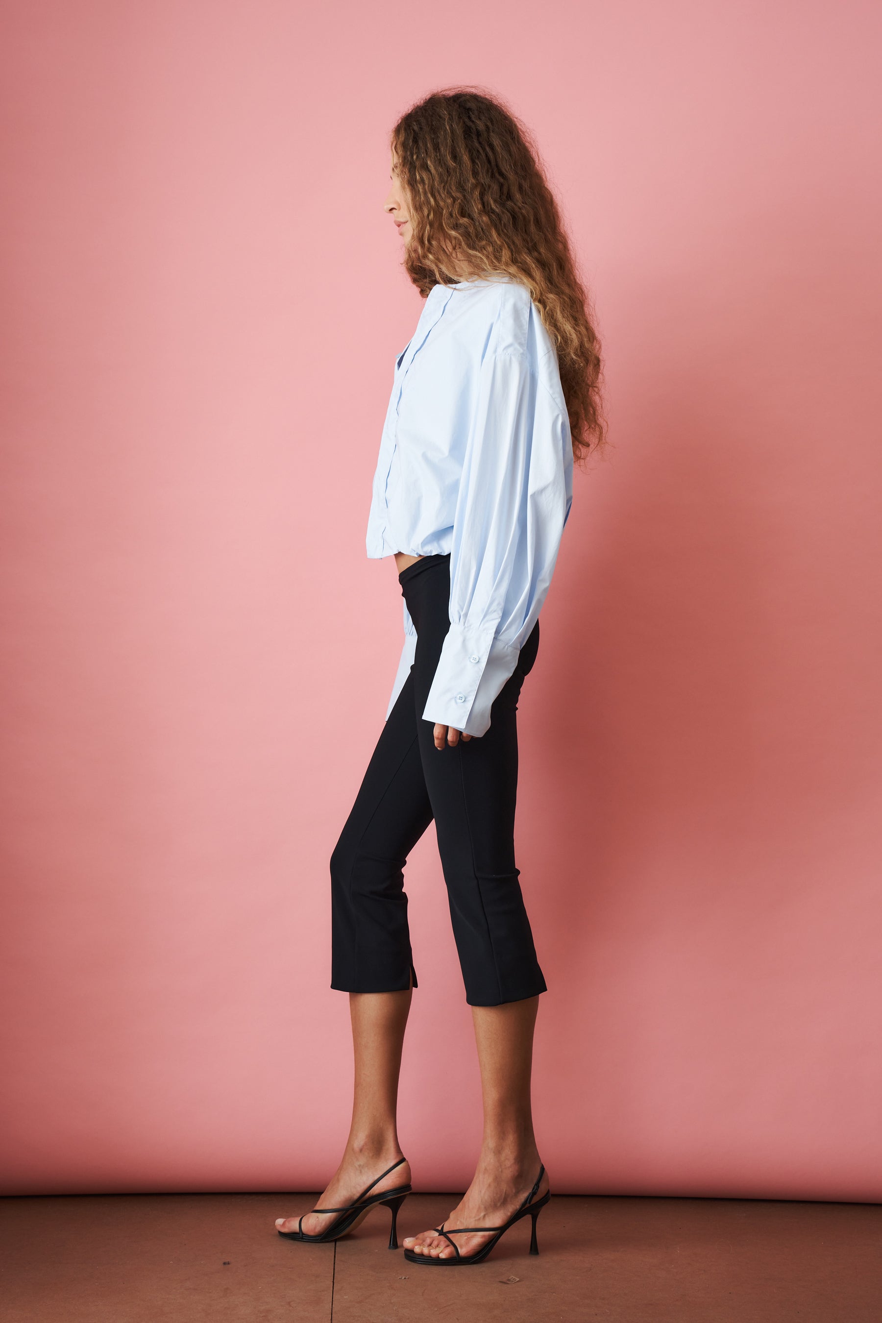 Diana Pleat Overshirt Light Blue - DÉSORDRE