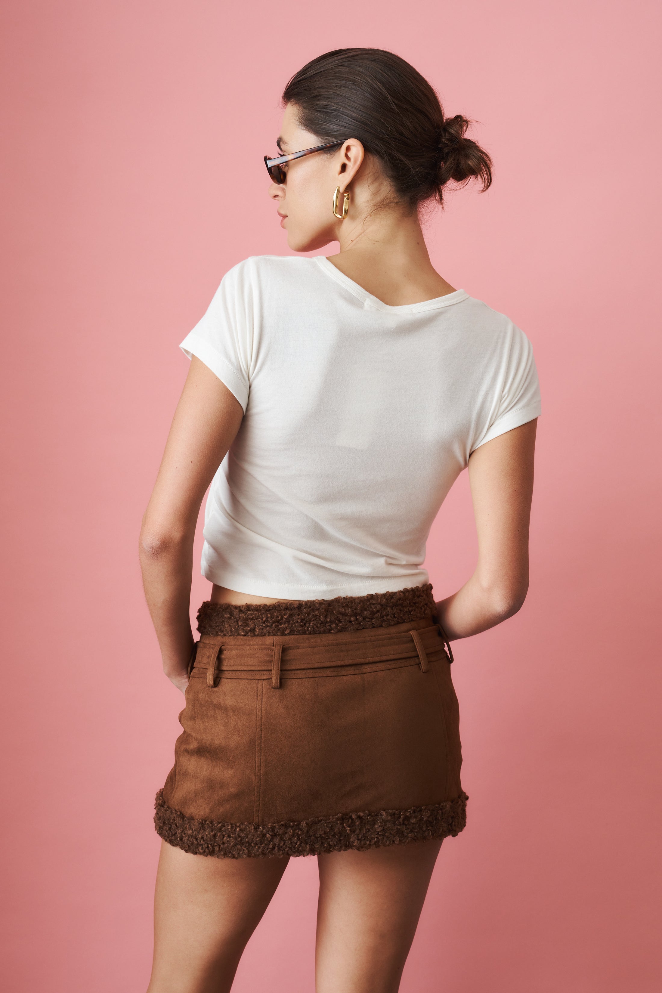 Margot Brown Eco Suede Skirt - DÉSORDRE