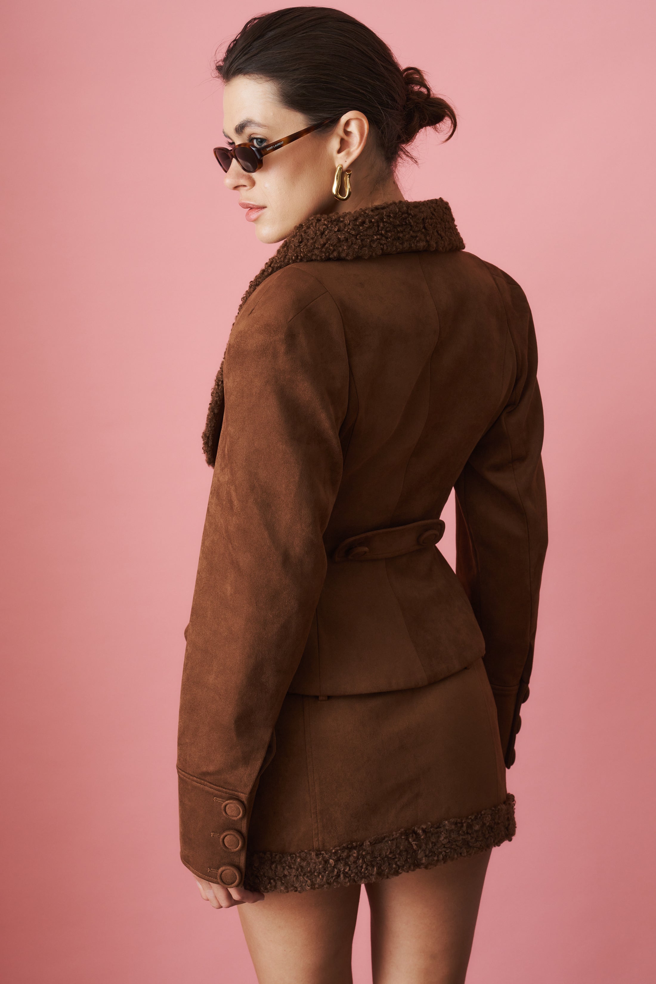 Celine Brown Eco Suede Coat - DÉSORDRE
