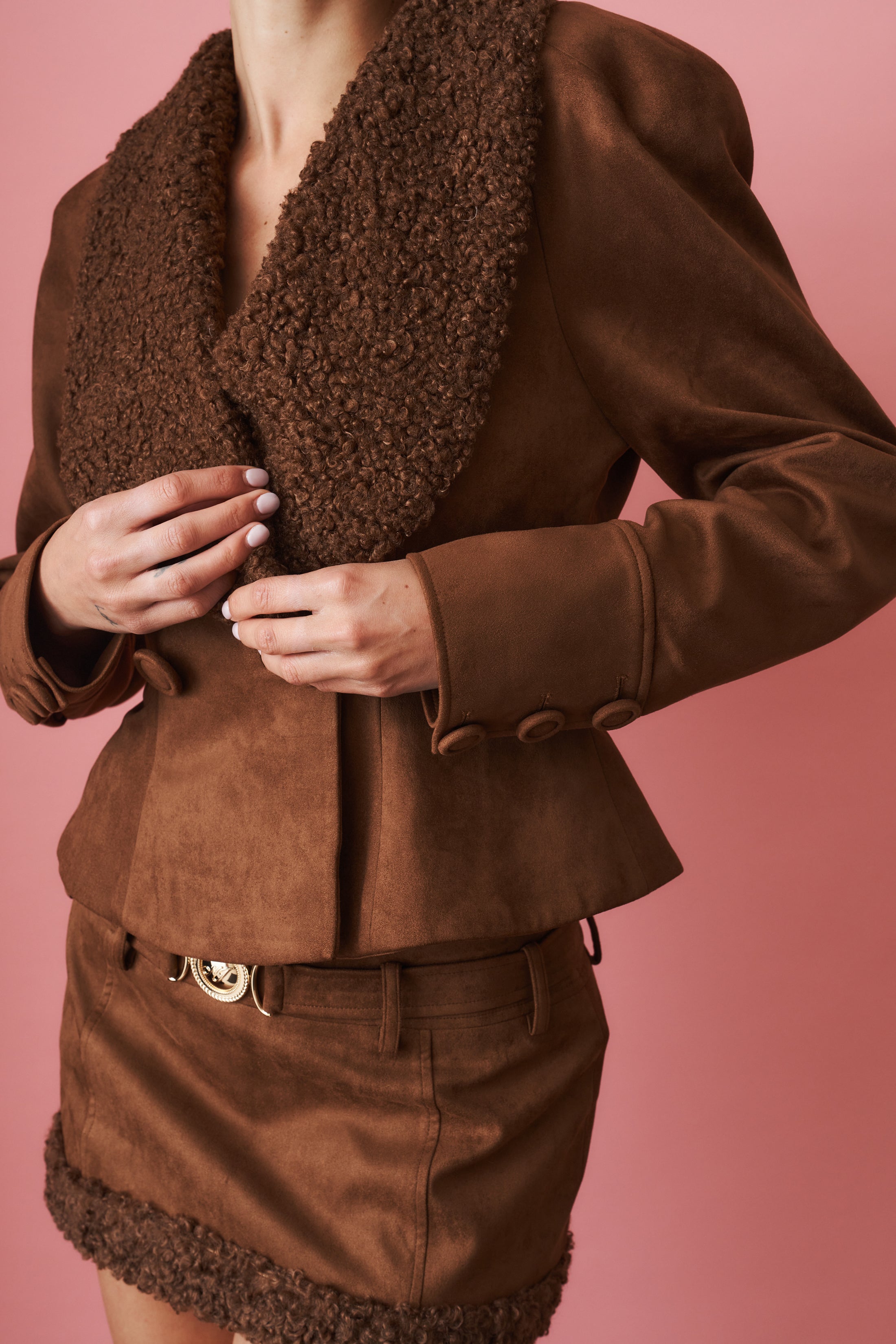 Celine Brown Eco Suede Coat - DÉSORDRE