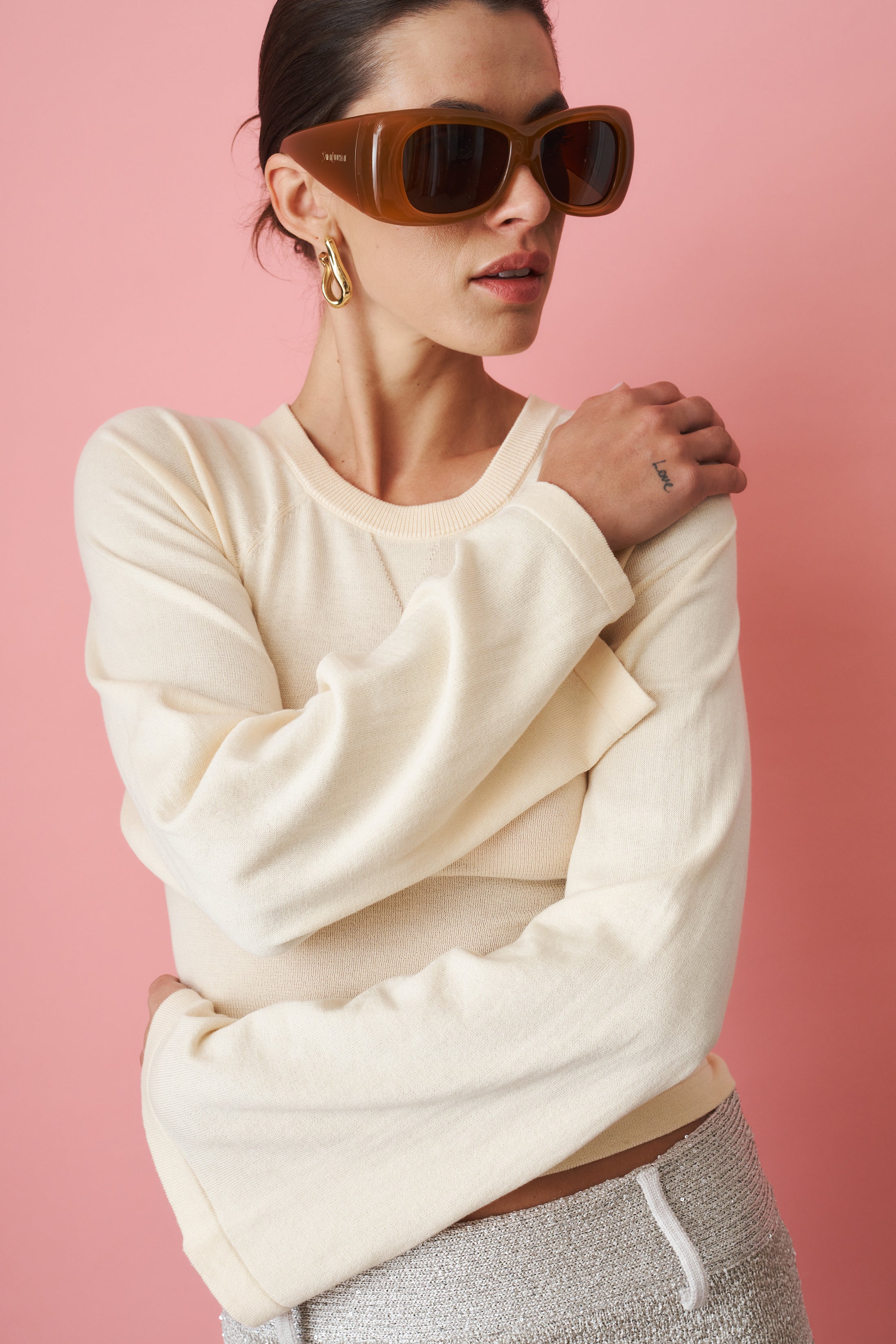 Off Season Knitted Raglan Shirt Antique Cream - DÉSORDRE