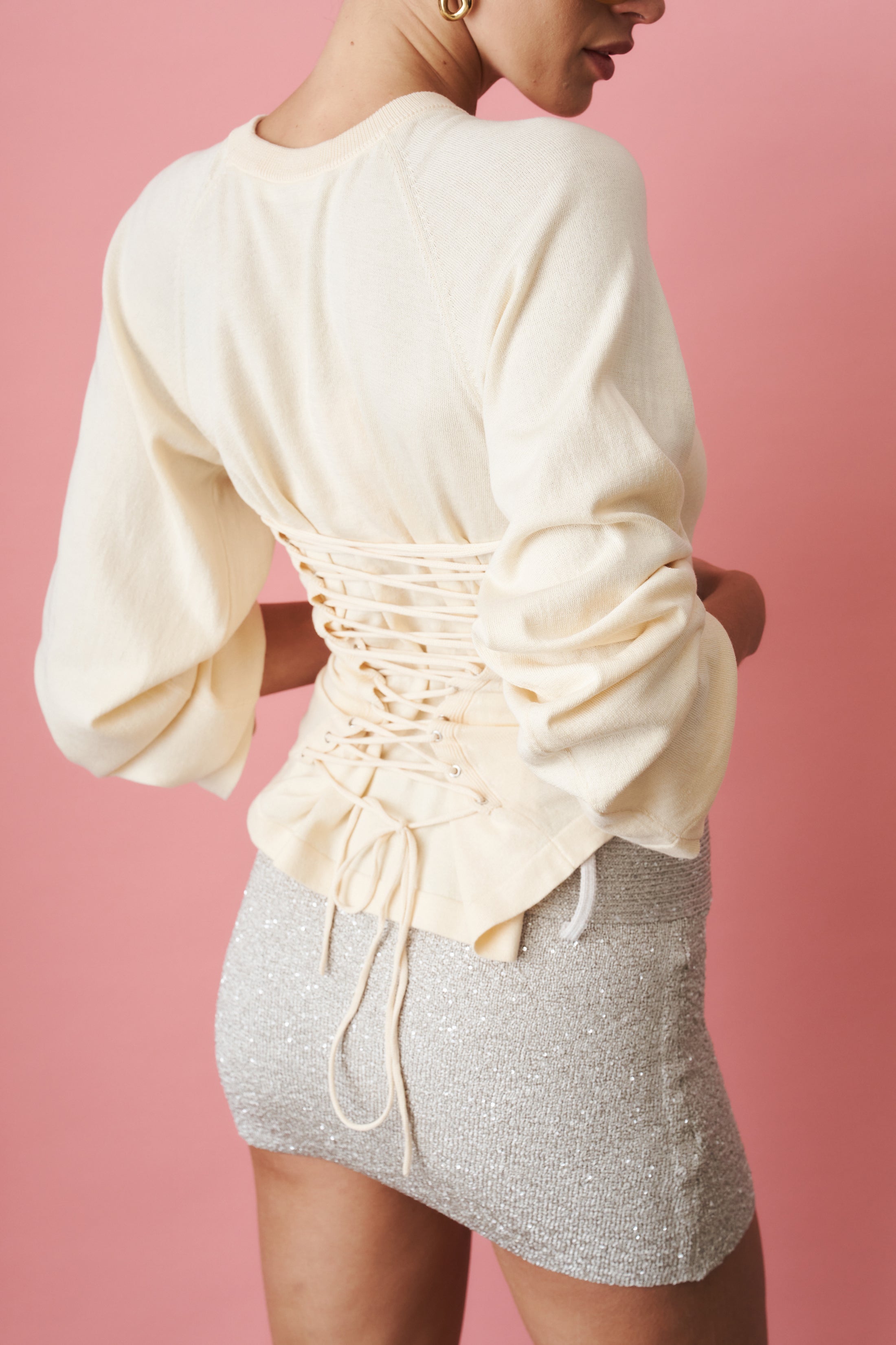 Off Season Knitted Raglan Shirt Antique Cream - DÉSORDRE