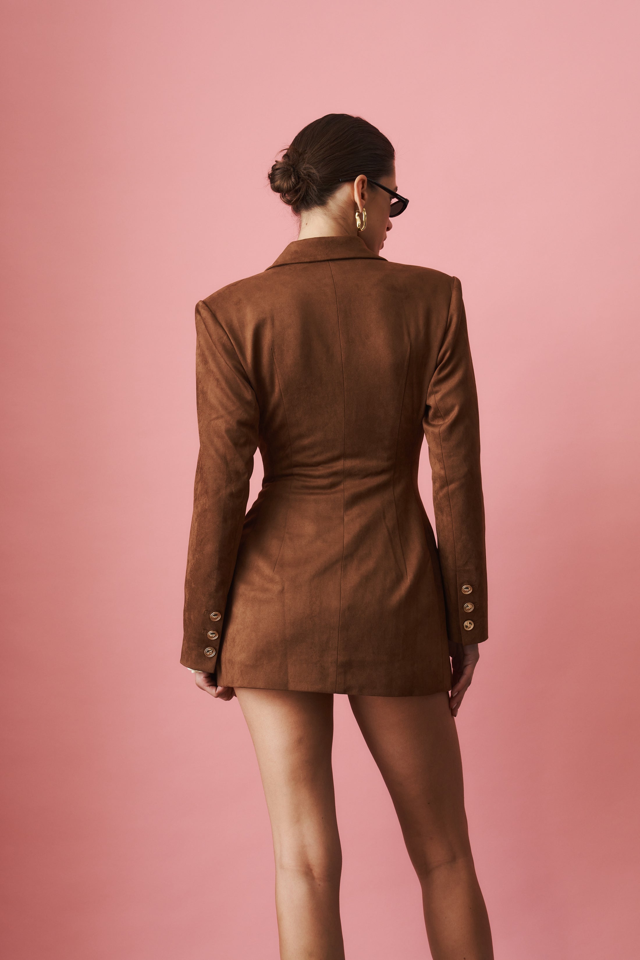 Sienne Brown Eco Suede Blazer - DÉSORDRE