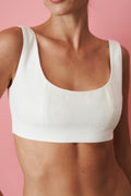 Natalia Tailored Cropped White Top - DÉSORDRE
