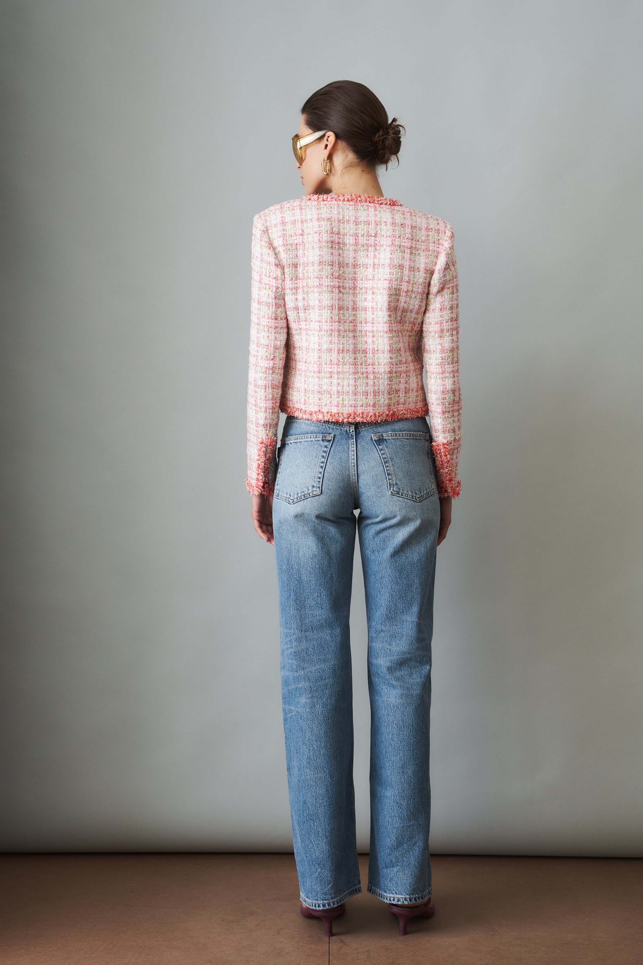 Bianca Metallic-Woven Fringe Pink Jacket - DÉSORDRE