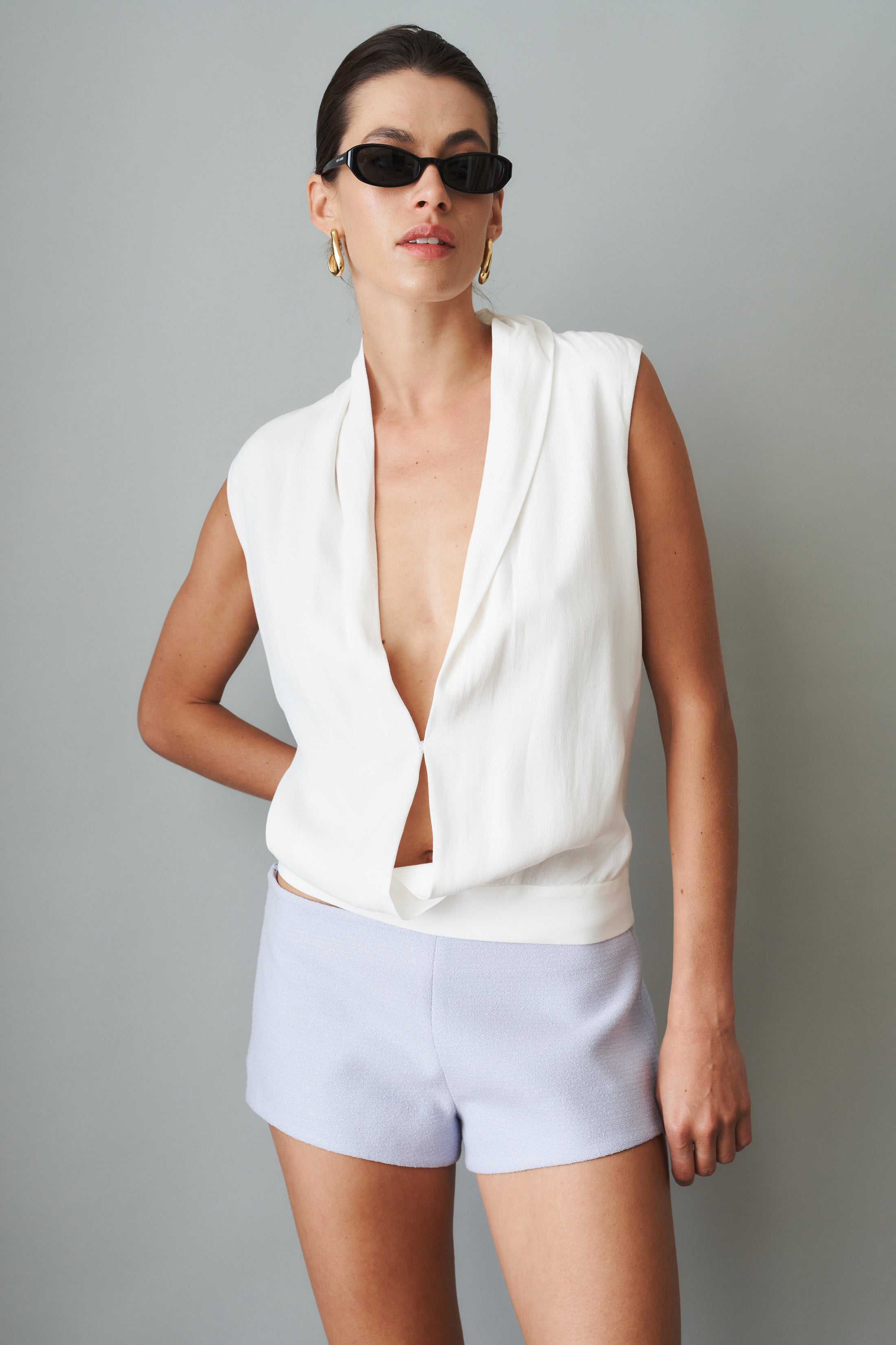 Camille Purple Tailored Shorts - DÉSORDRE