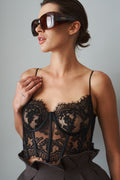 Audrina Lace Top Black - DÉSORDRE