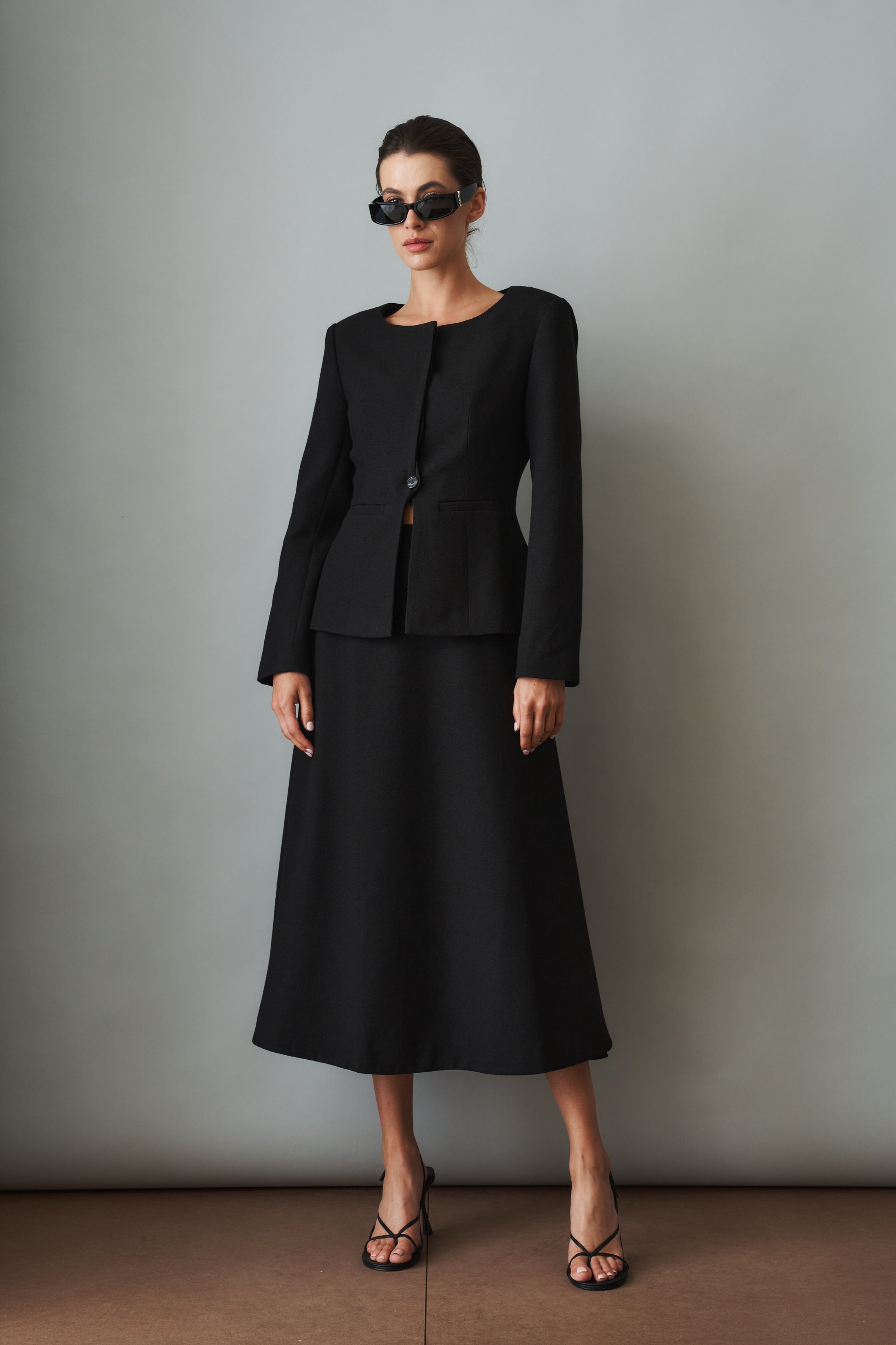 Natalia Tailored Hidden Placket Black Blazer - DÉSORDRE