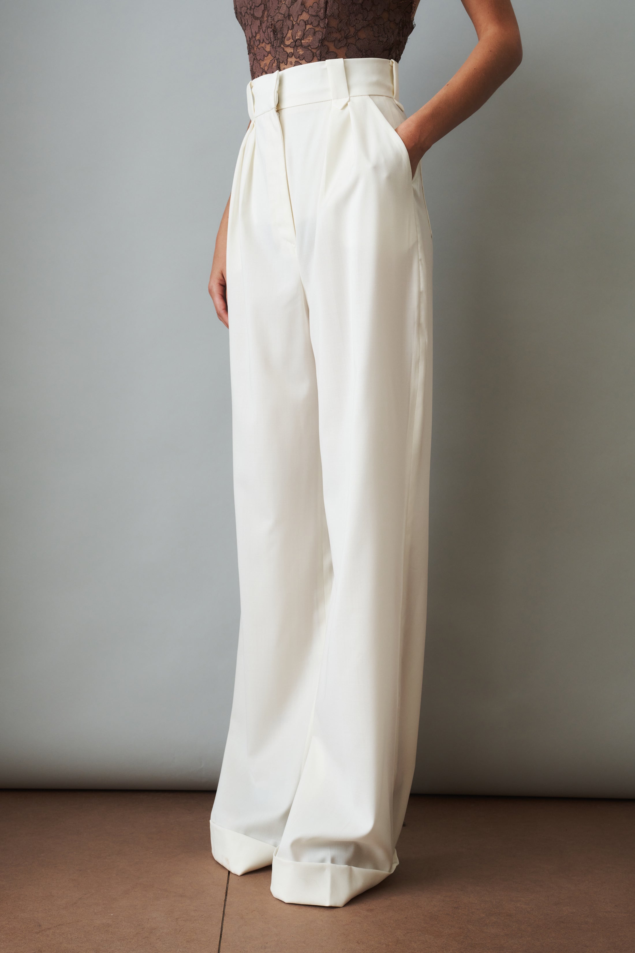 Eggshell Wool Pants - DÉSORDRE