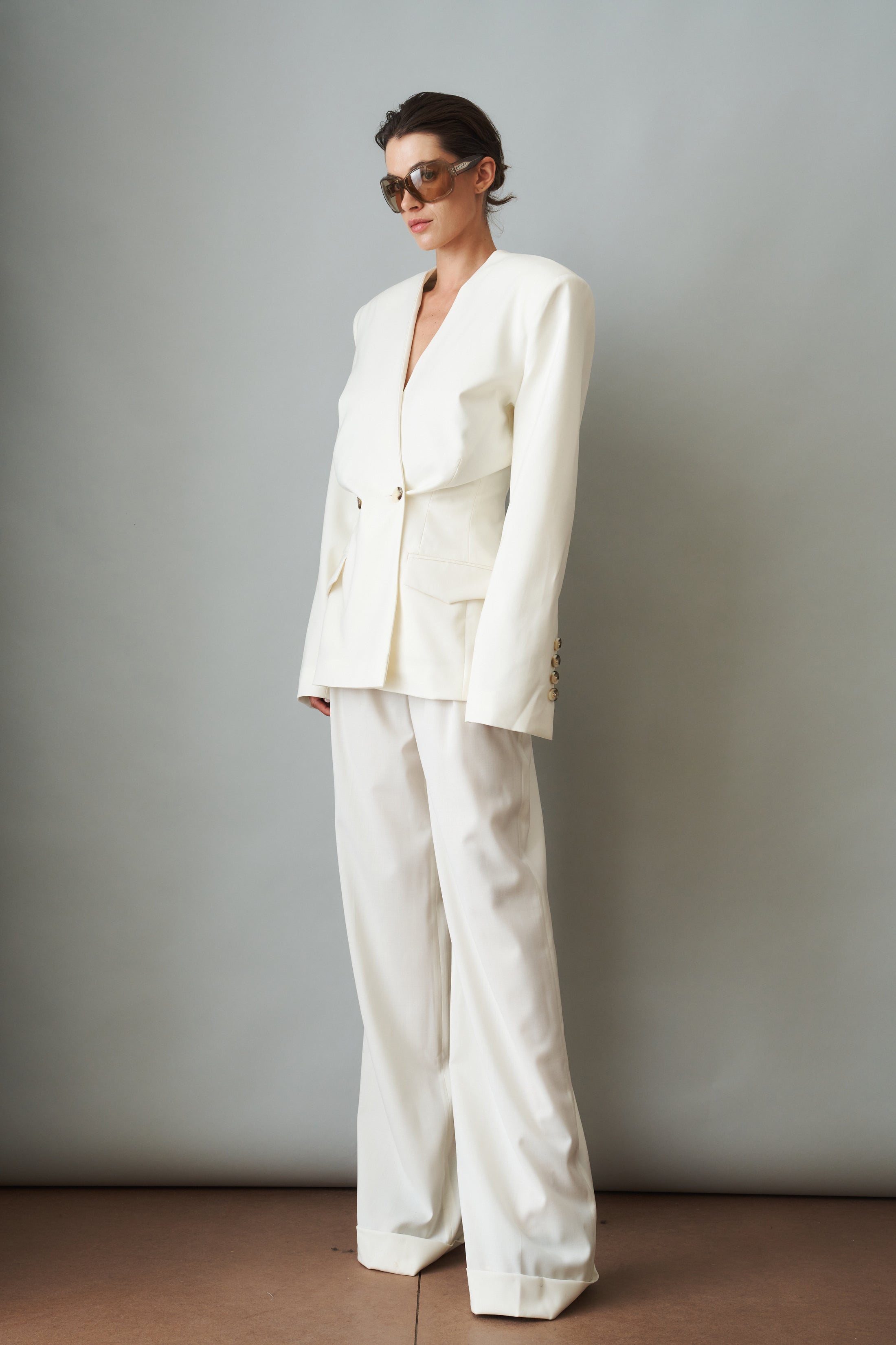 Structured Eggshell Wool Jacket - DÉSORDRE