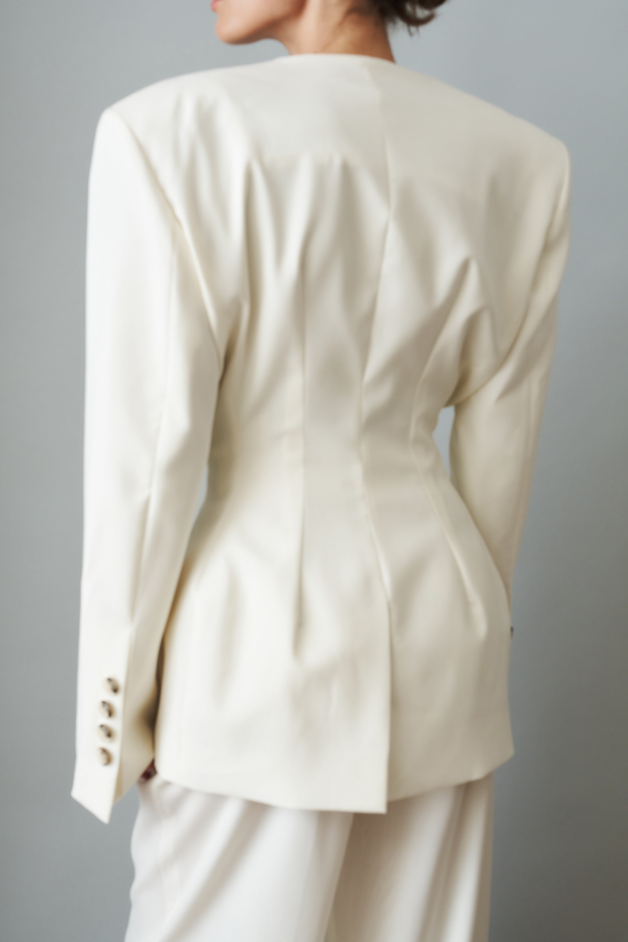Structured Eggshell Wool Jacket - DÉSORDRE