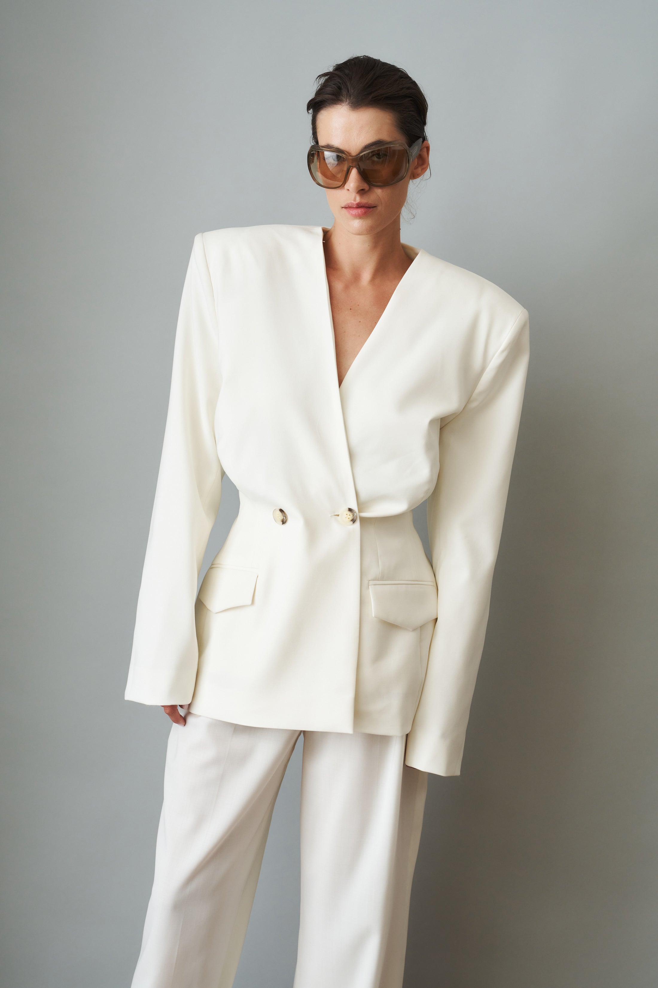 Structured Eggshell Wool Jacket - DÉSORDRE