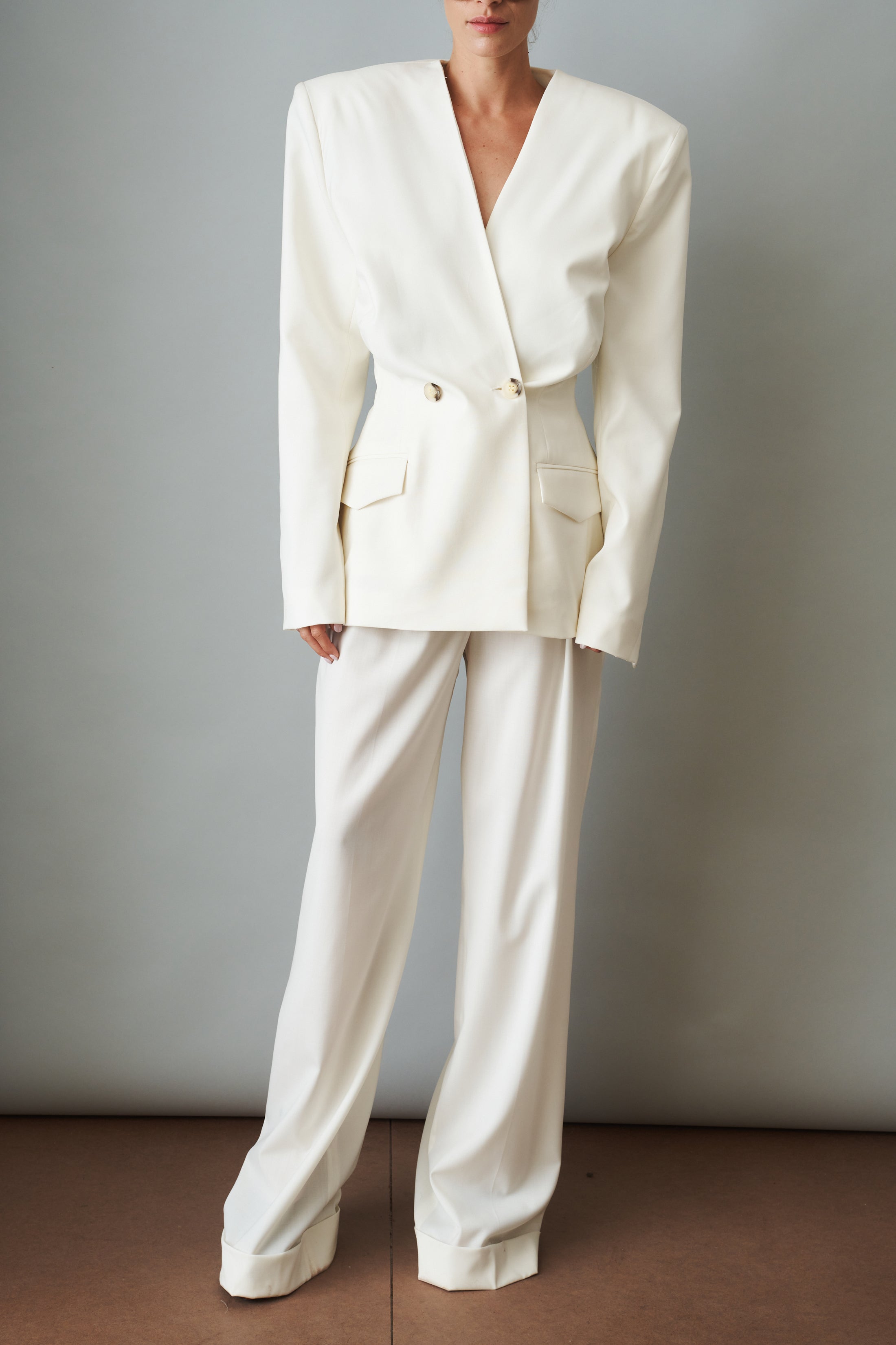Structured Eggshell Wool Jacket - DÉSORDRE