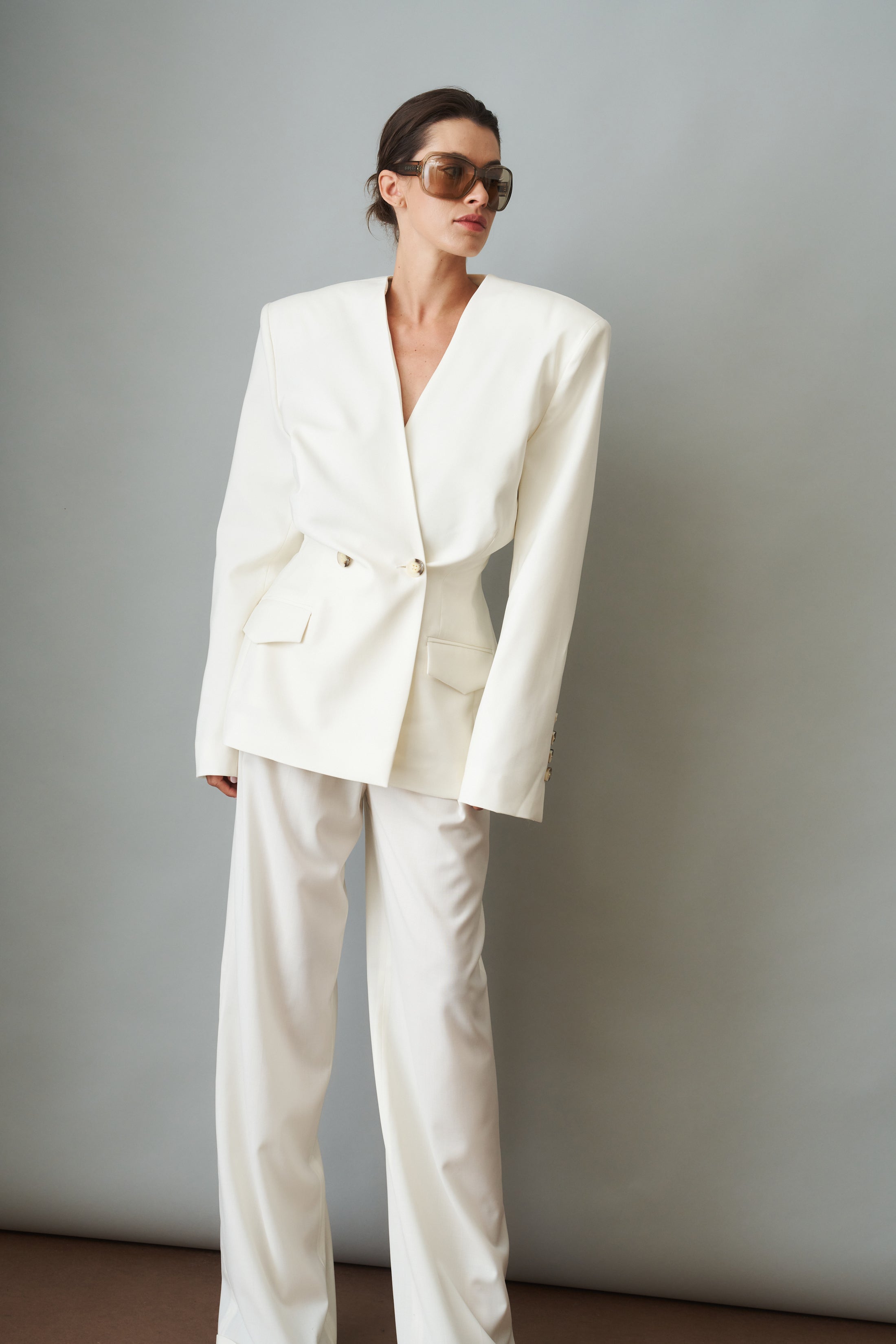 Structured Eggshell Wool Jacket - DÉSORDRE
