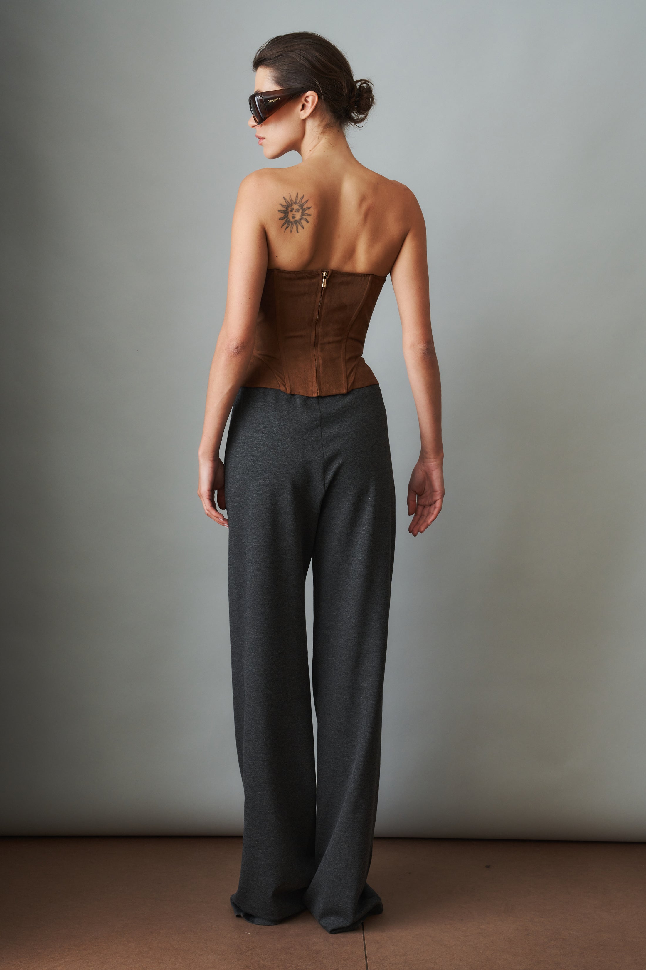 Sienna Brown Eco Suede Top - DÉSORDRE