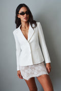 Margot Peak Lapel White Blazer - DÉSORDRE