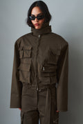Khaki Cargo Jacket - DÉSORDRE