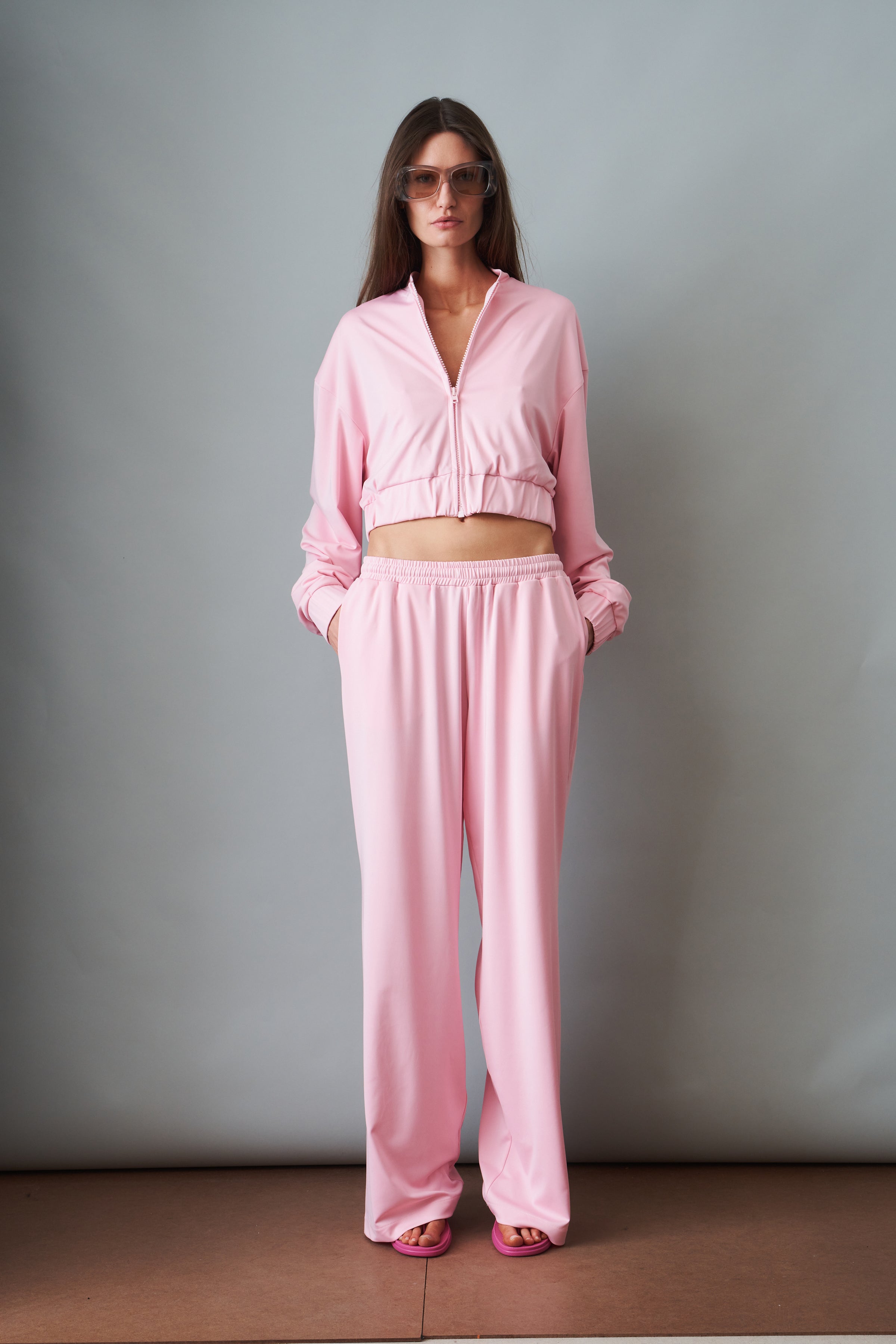 Pink Rhinestone Trackpants - DÉSORDRE