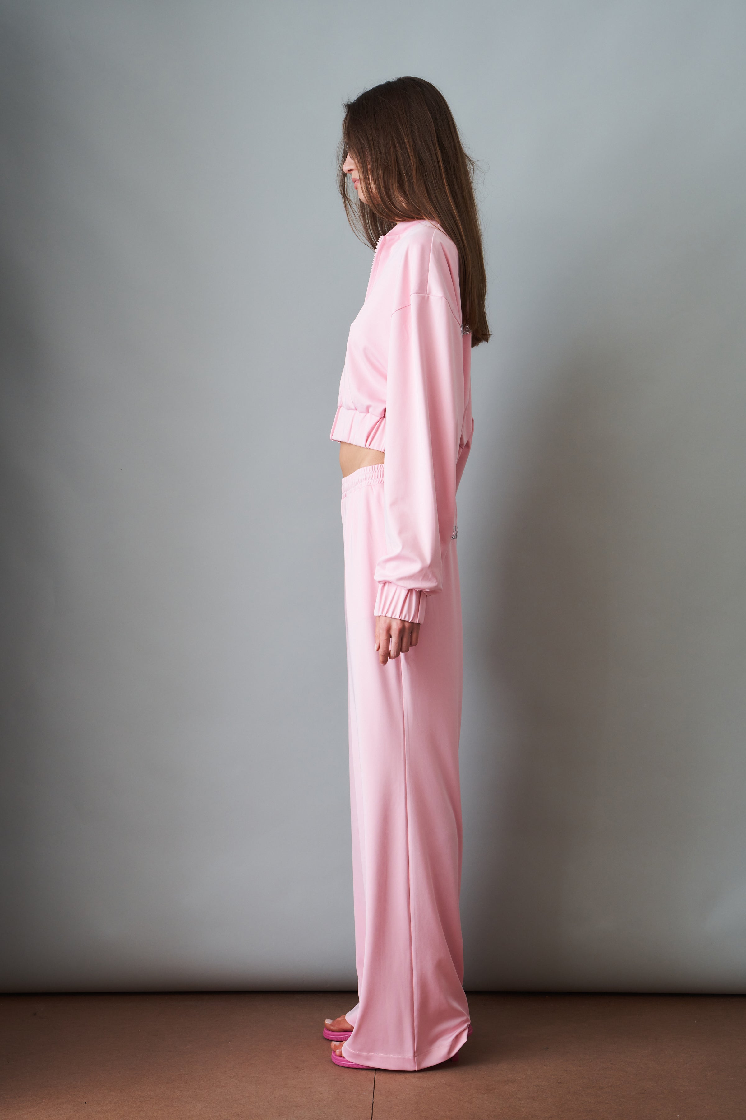 Pink Rhinestone Trackpants - DÉSORDRE